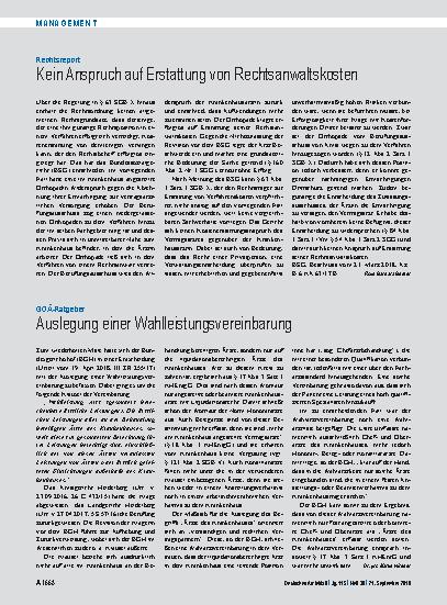 Vorschauseite 1: Rechtsreport: Kein Anspruch auf Erstattung von Rechtsanwaltskosten