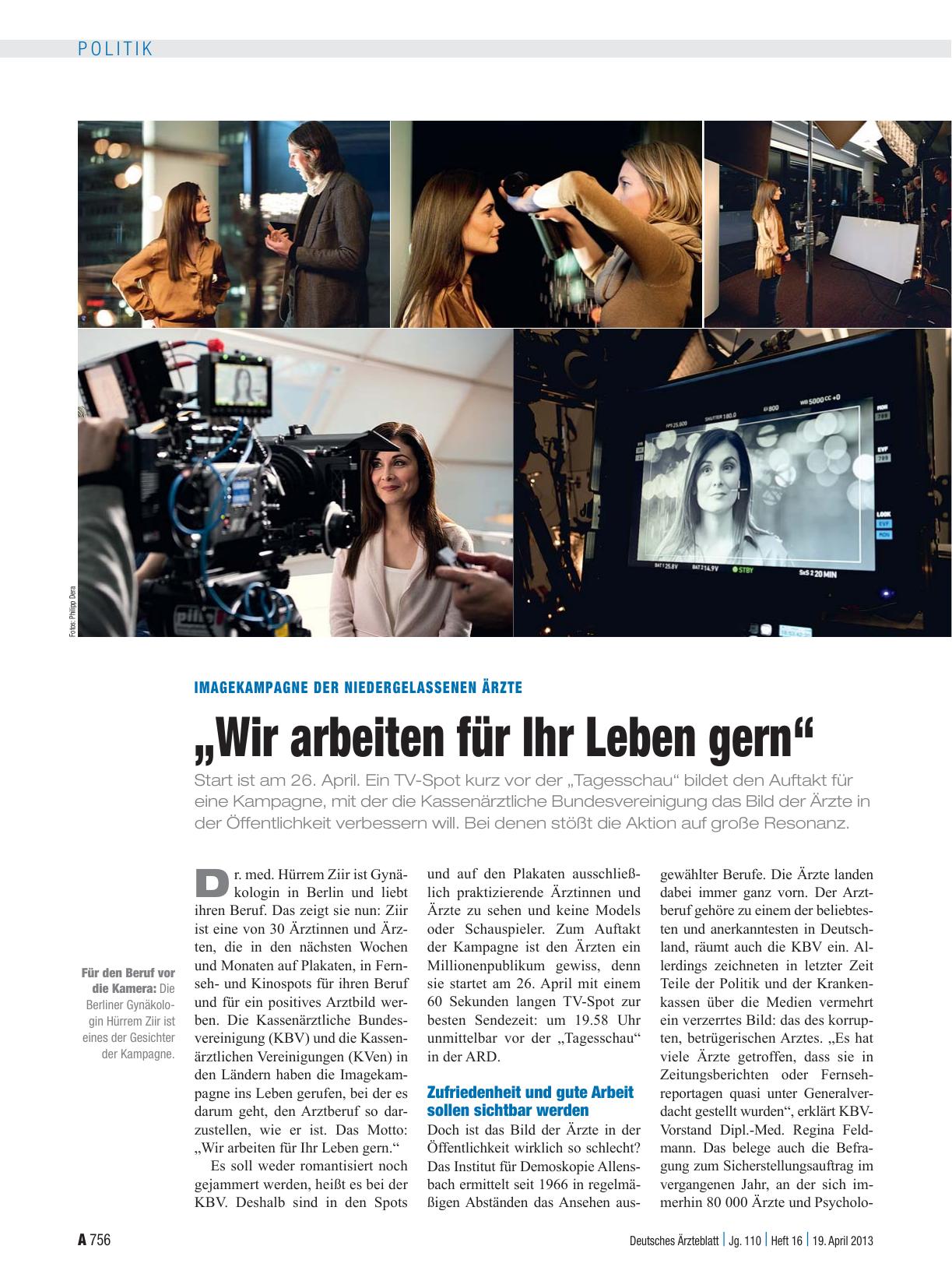 Vorschauseite 1: Imagekampagne der niedergelassenen Ärzte: „Wir arbeiten für Ihr Leben gern“