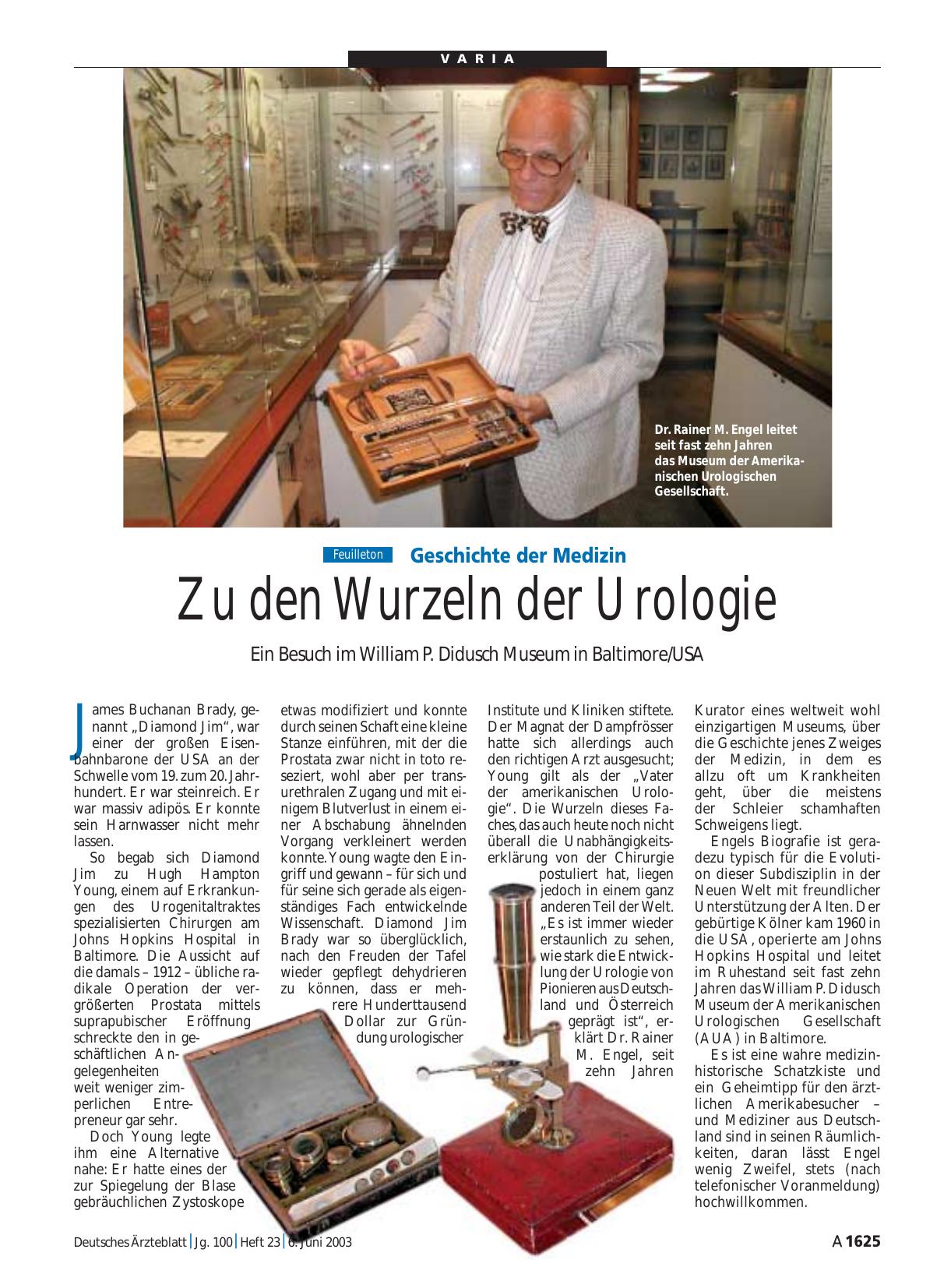 Vorschauseite 1: . .. Geschichte der Medizin: Zu den Wurzeln der Urologie