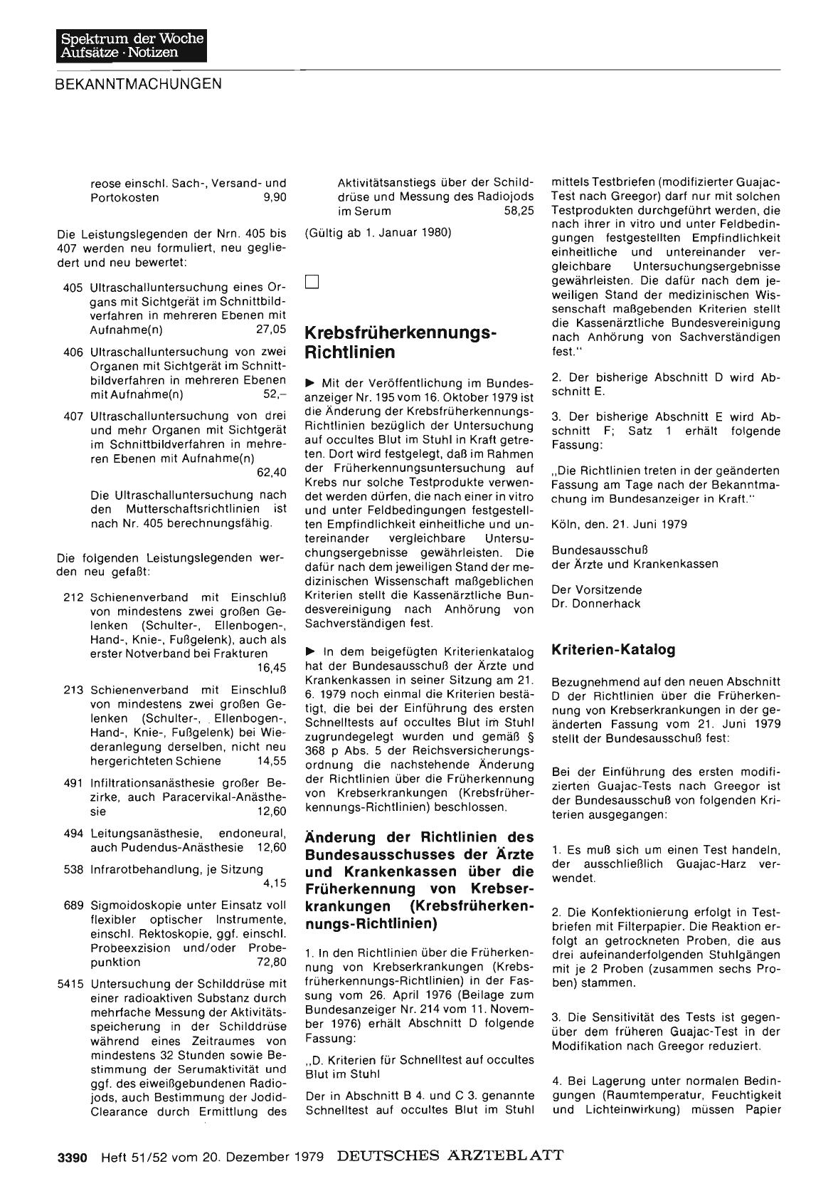 Vorschauseite 1: Kassenärztliche Bundesvereinigung: Krebsfrüherkennungs-Richtlinien