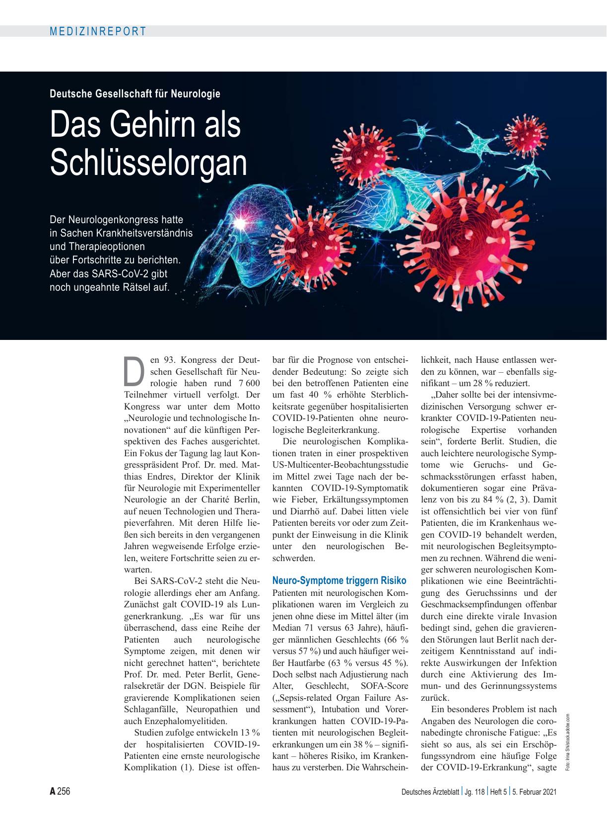 Vorschauseite 1: Deutsche Gesellschaft für Neurologie: Das Gehirn als Schlüsselorgan