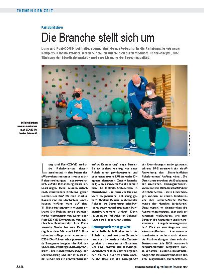 Vorschauseite 1: Rehabilitation: Die Branche stellt sich um