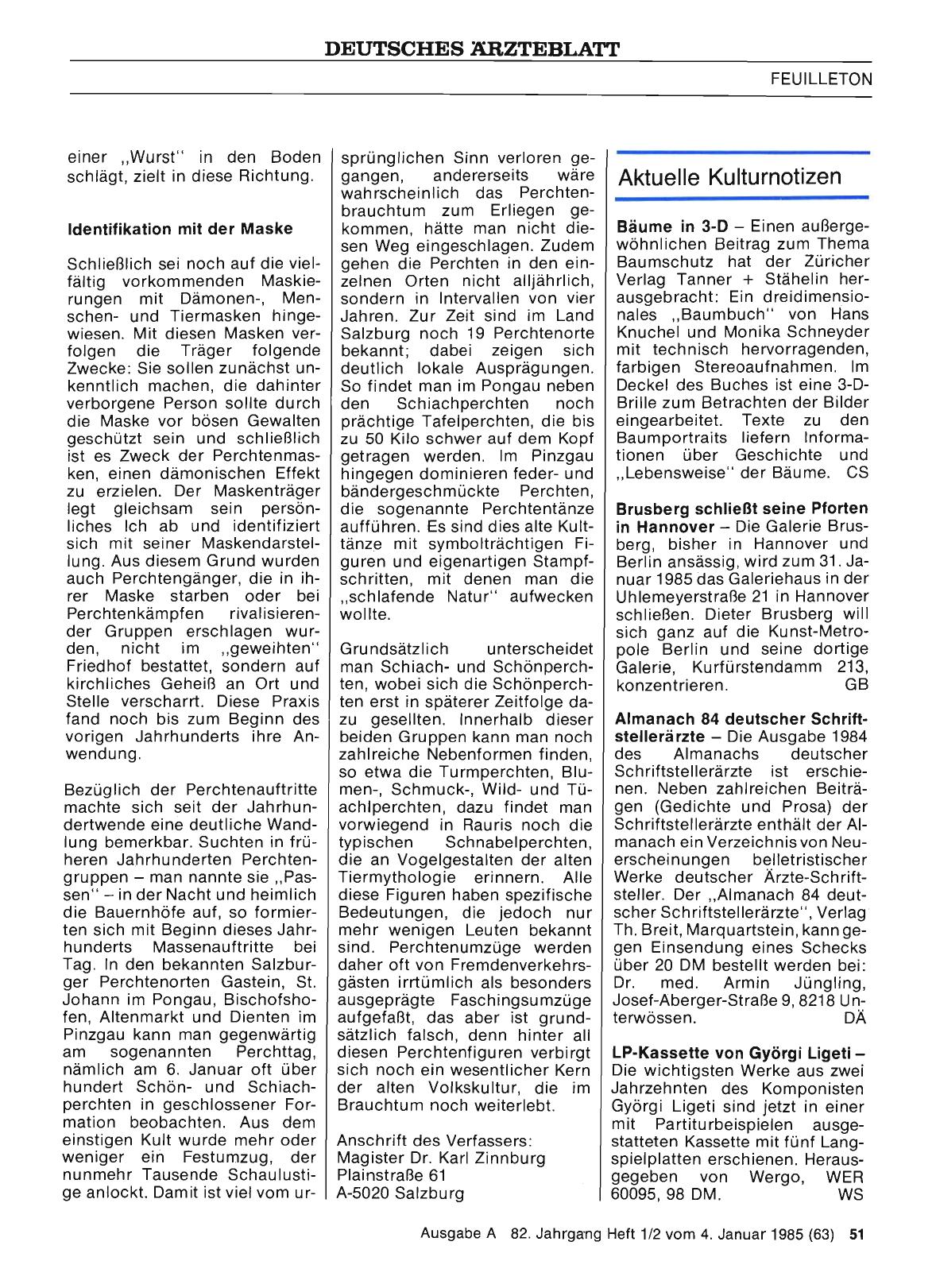 Vorschauseite 1: Aktuelle Kulturnotizen
