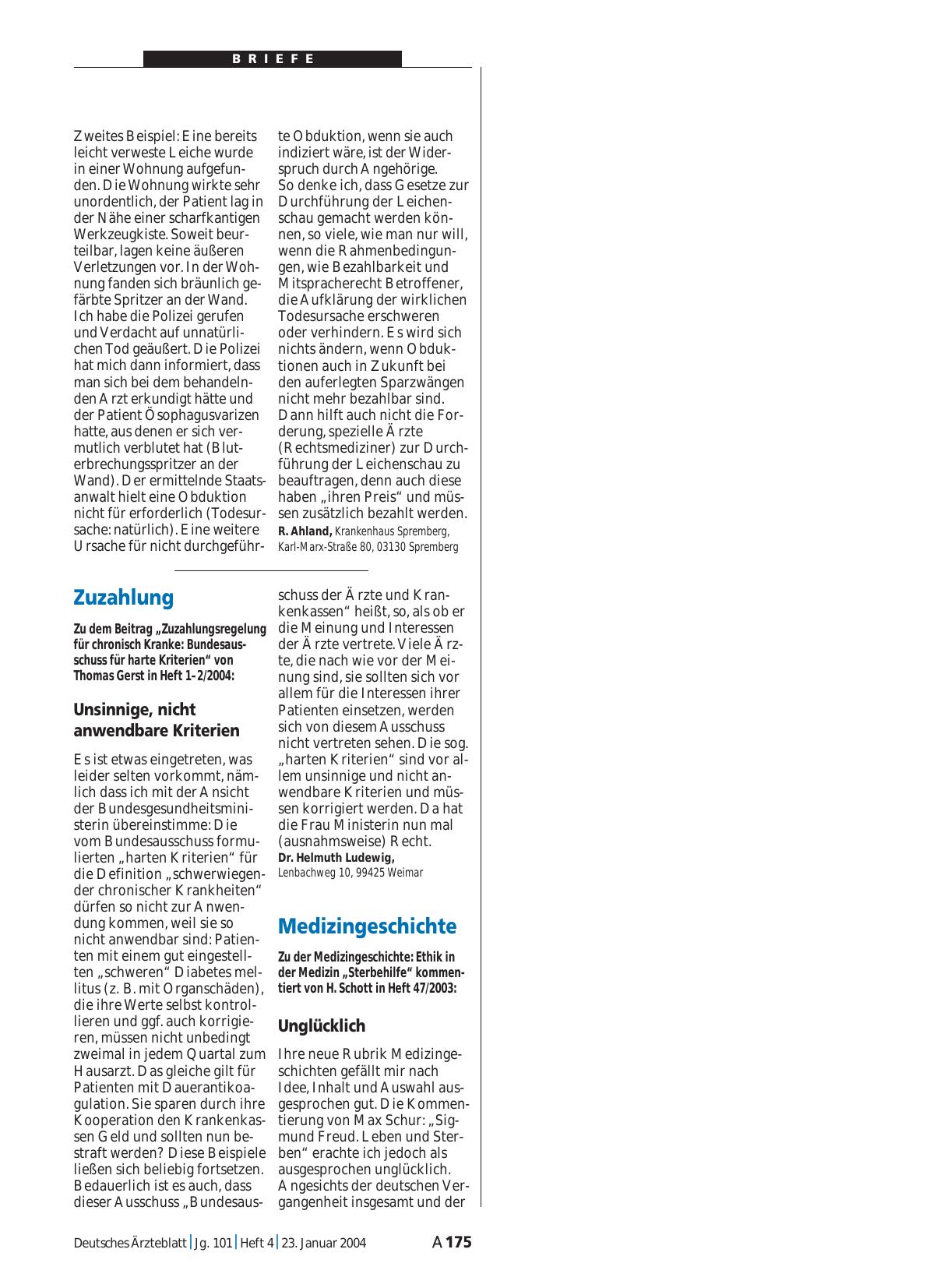 Vorschauseite 1: Medizingeschichte: Unglücklich