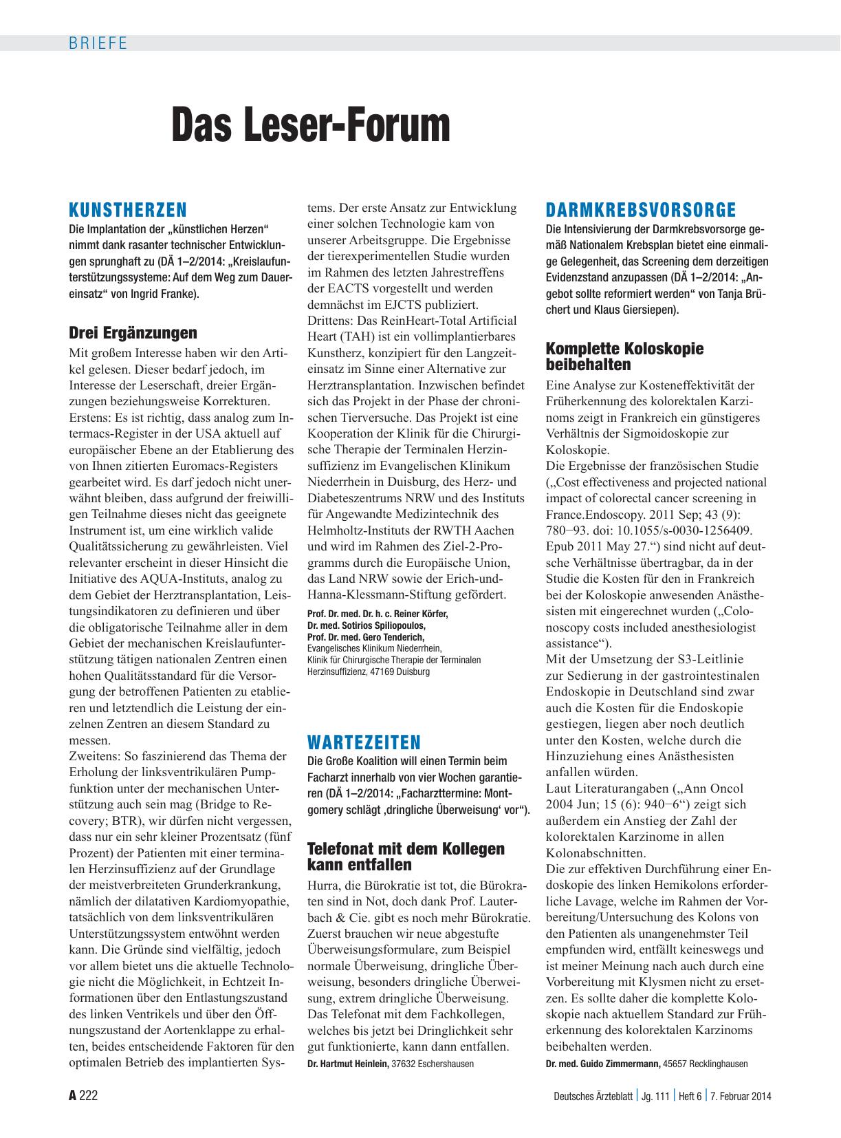 Vorschauseite 1: Kunstherzen: Drei Ergänzungen