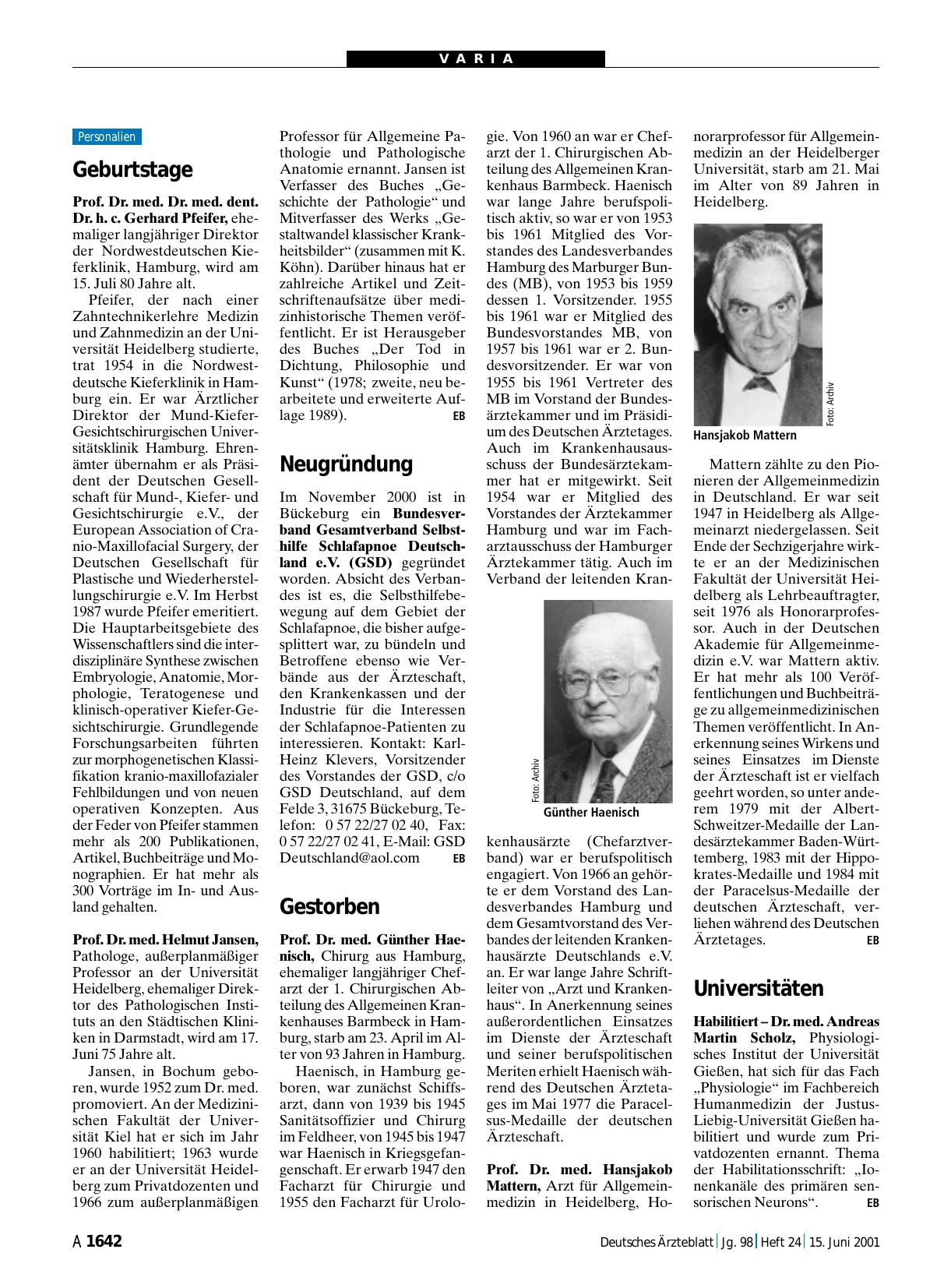 Vorschauseite 1: Geburtstage