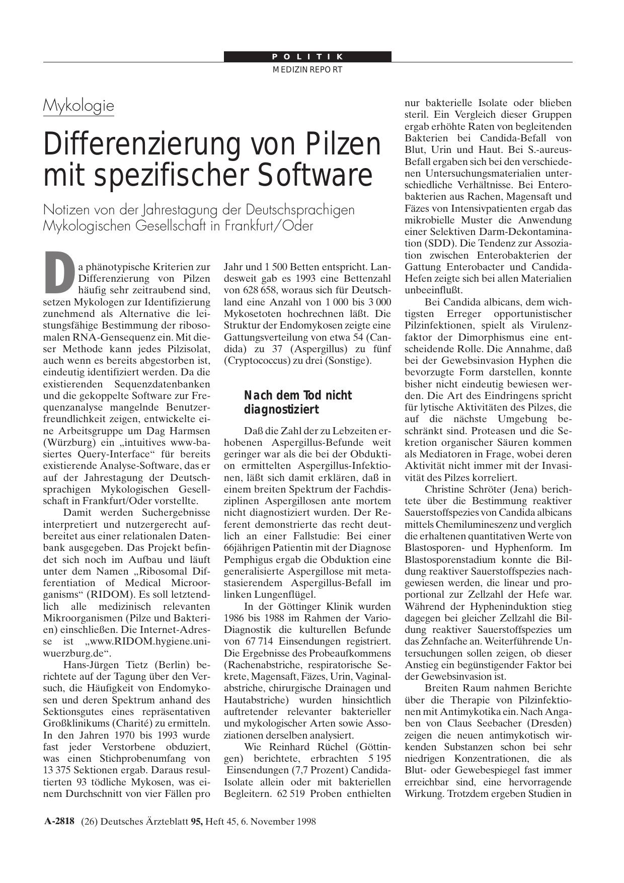Vorschauseite 1: Mykologie: Differenzierung von Pilzen mit spezifischer Software