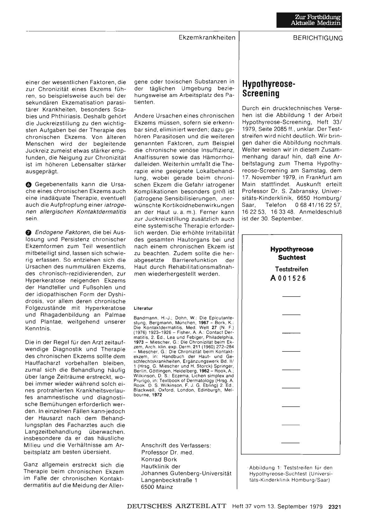 Vorschauseite 1: Hypothyreose-Screening