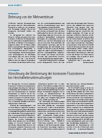 Vorschauseite 1: Rechtsreport: Befreiung von der Mehrwertsteuer