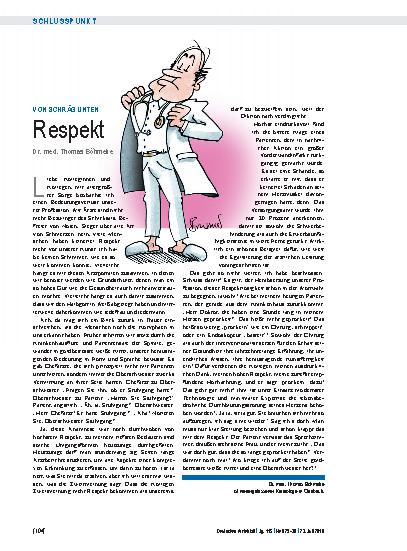 Vorschauseite 1: Von schräg unten: Respekt