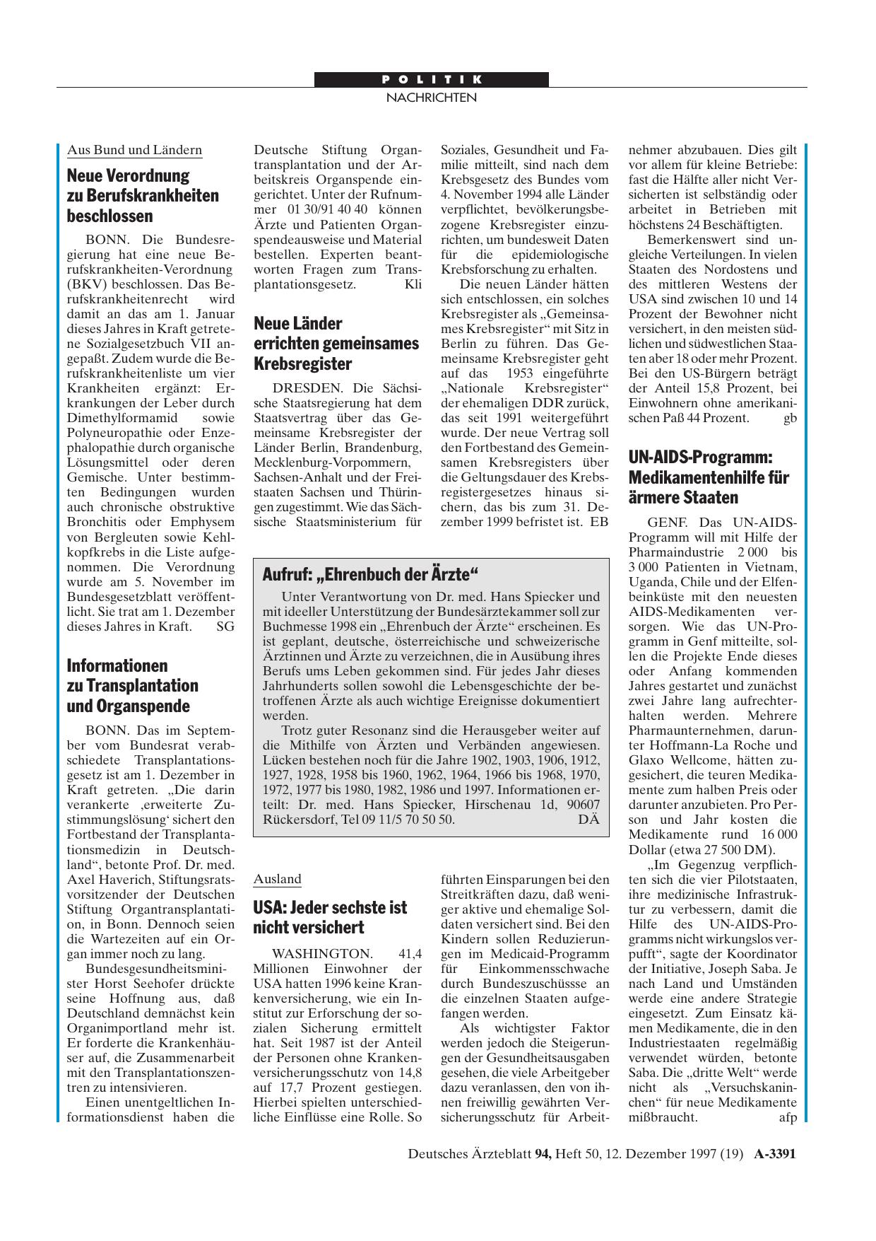 Vorschauseite 1: USA: Jeder sechste ist nicht versichert