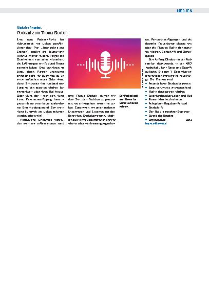 Vorschauseite 1: Digitales Angebot: Podcast zum Thema Sterben