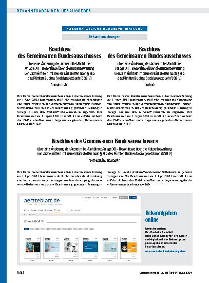 Vorschauseite 1: Bekanntgaben online