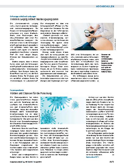 Vorschauseite 1: Schwangerschaftserkrankungen: Uniklinik Leipzig initiiert Nachsorgeprogramm