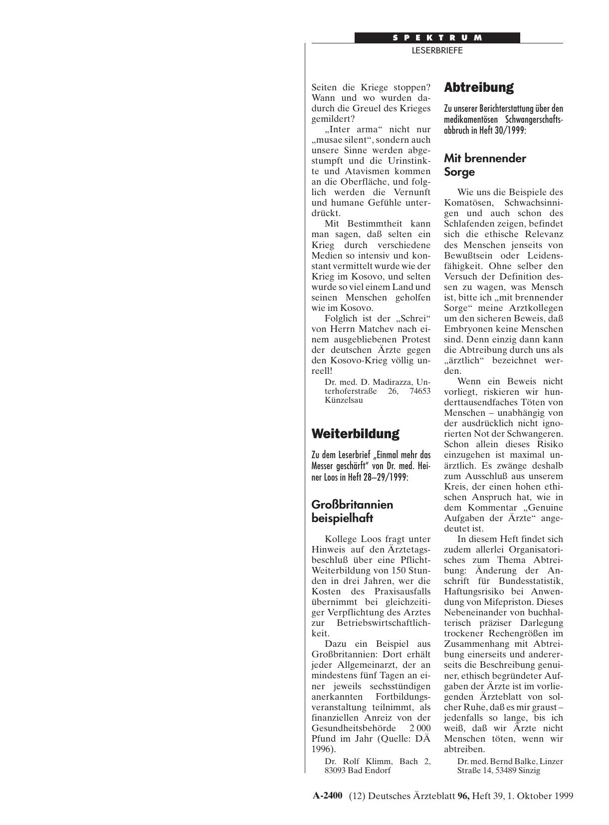 Vorschauseite 1: Abtreibung: Mit brennender Sorge