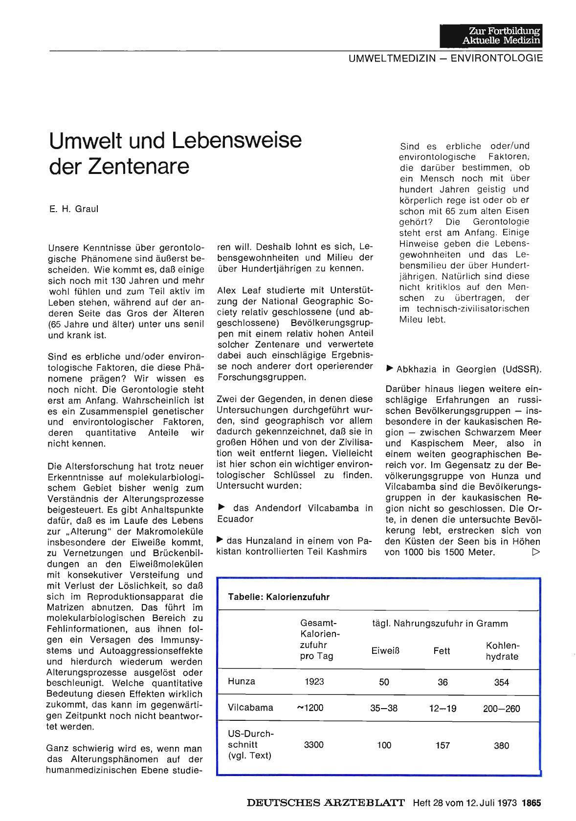 Vorschauseite 1: Umwelt und Lebensweise der Zentenare