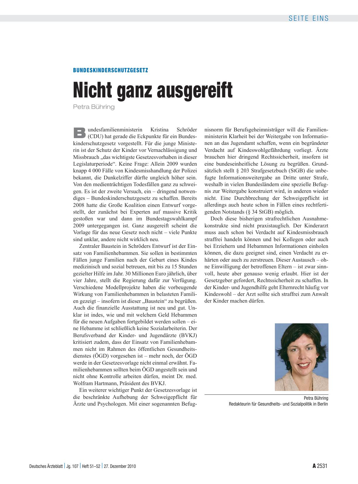 Vorschauseite 1: Bundeskinderschutzgesetz: Nicht ganz ausgereift