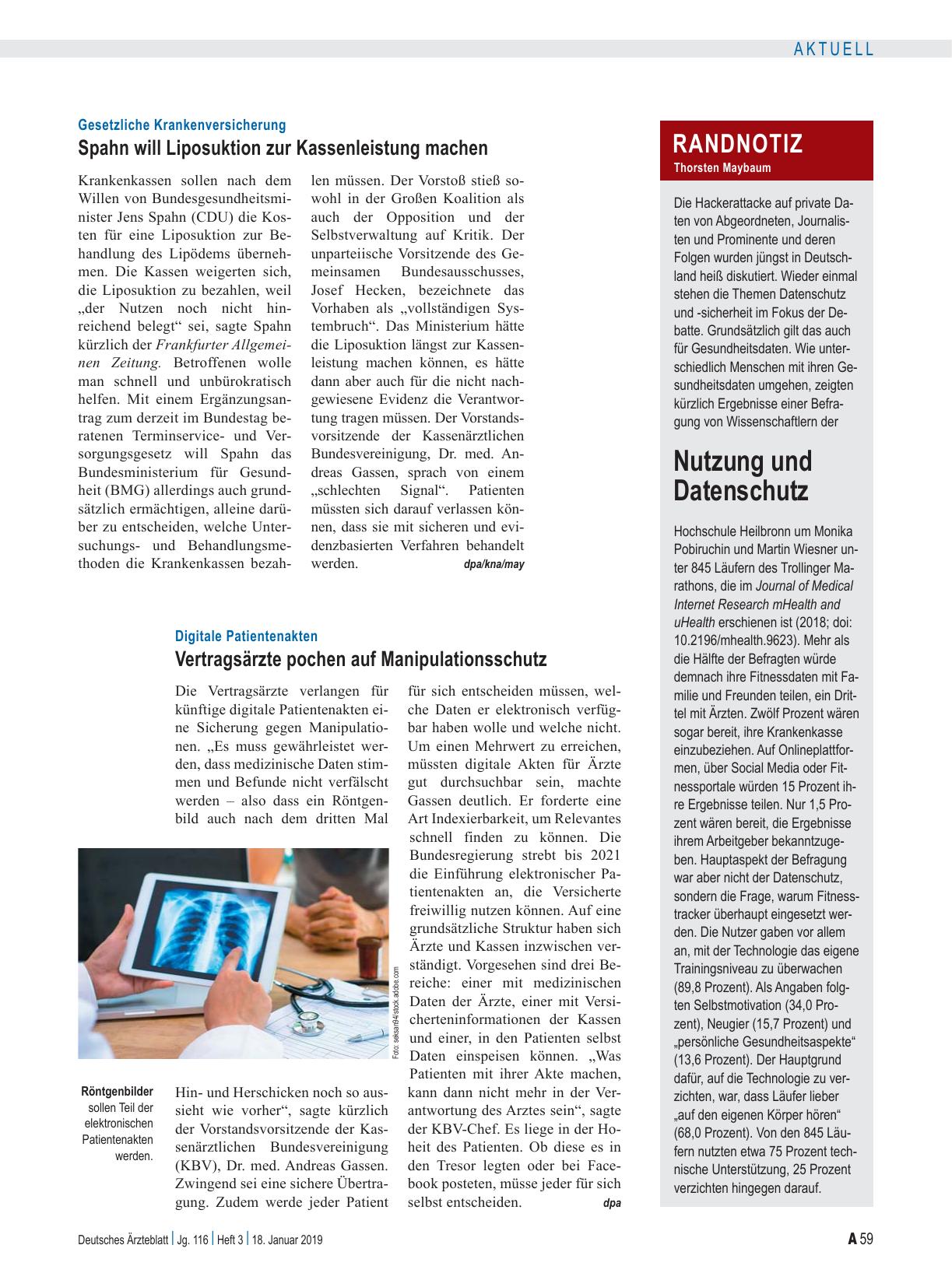 Vorschauseite 1: Digitale Patientenakten: Vertragsärzte pochen auf Manipulationsschutz