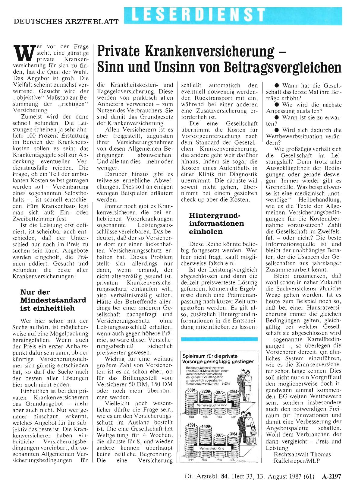 Vorschauseite 1: Private Krankenversicherung - Sinn und Unsinn von Beitragsvergleichen