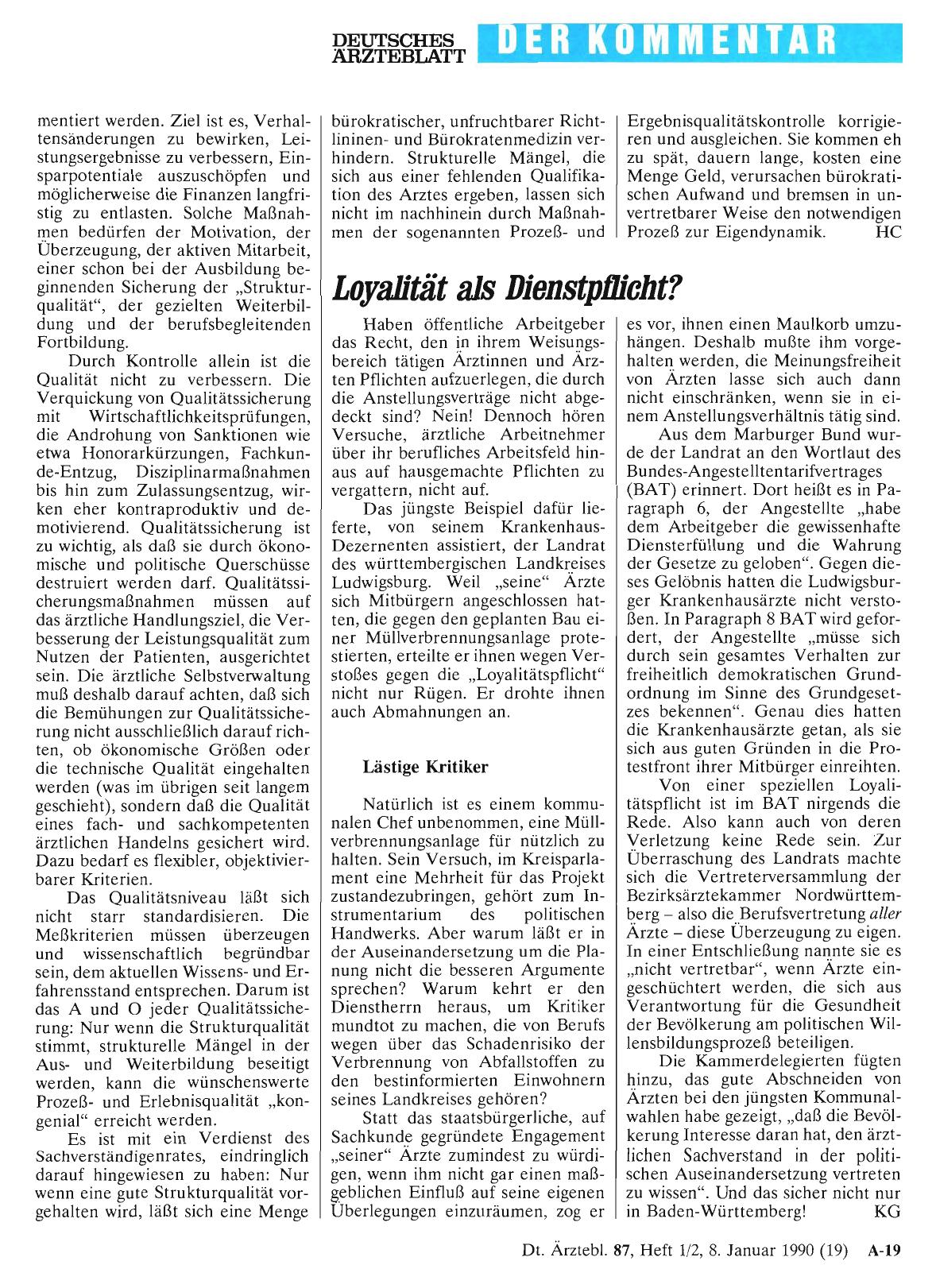 Vorschauseite 1: Loyalität als Dienstpflicht?