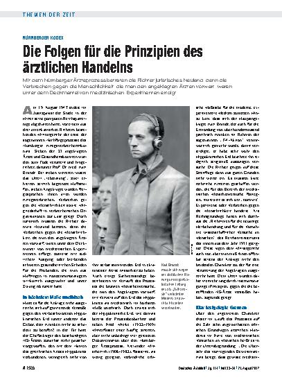 Vorschauseite 1: Nürnberger Kodex: Die Folgen für die Prinzipien des ärztlichen Handelns