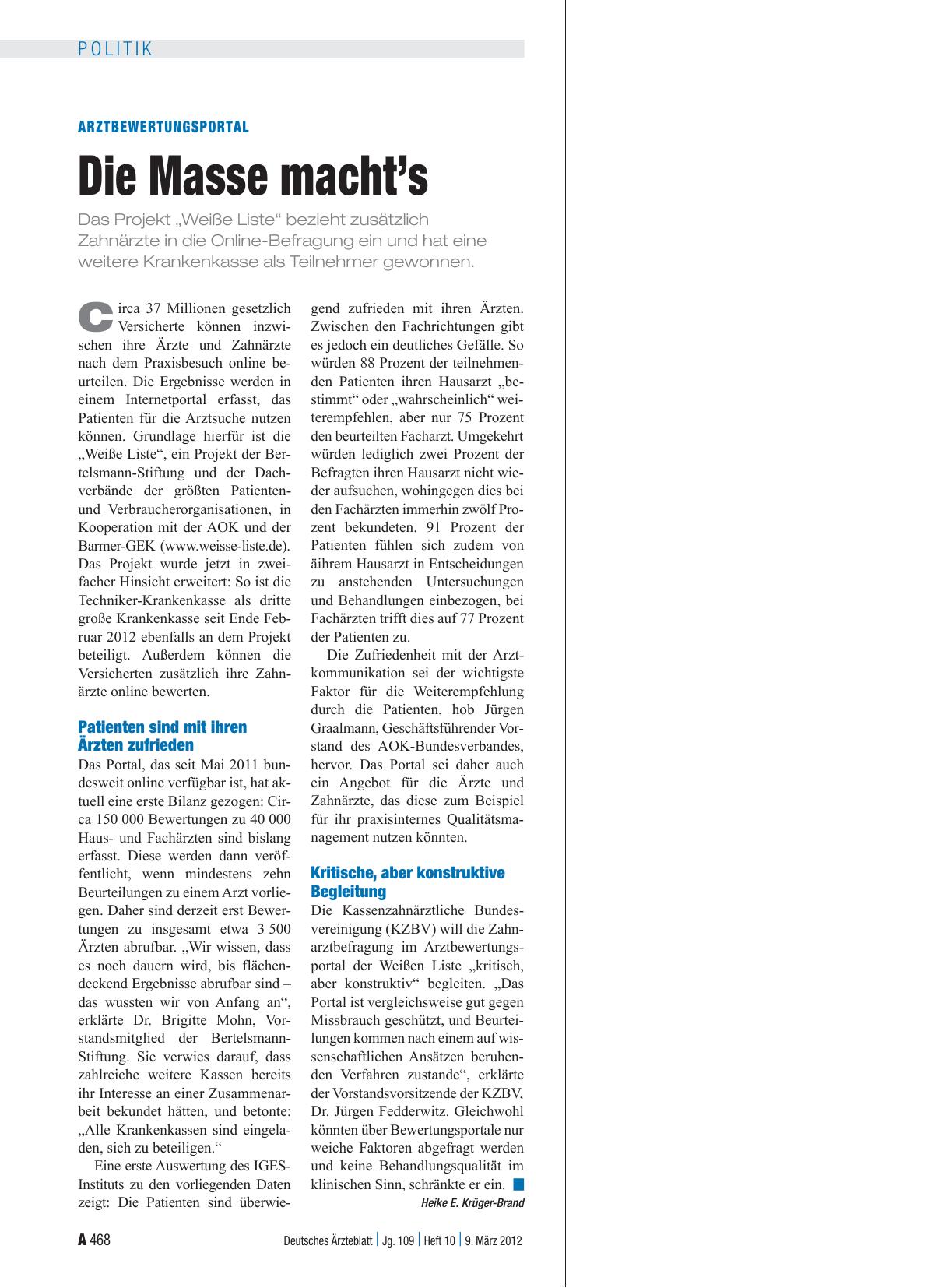 Vorschauseite 1: Arztbewertungsportal: Die Masse macht’s