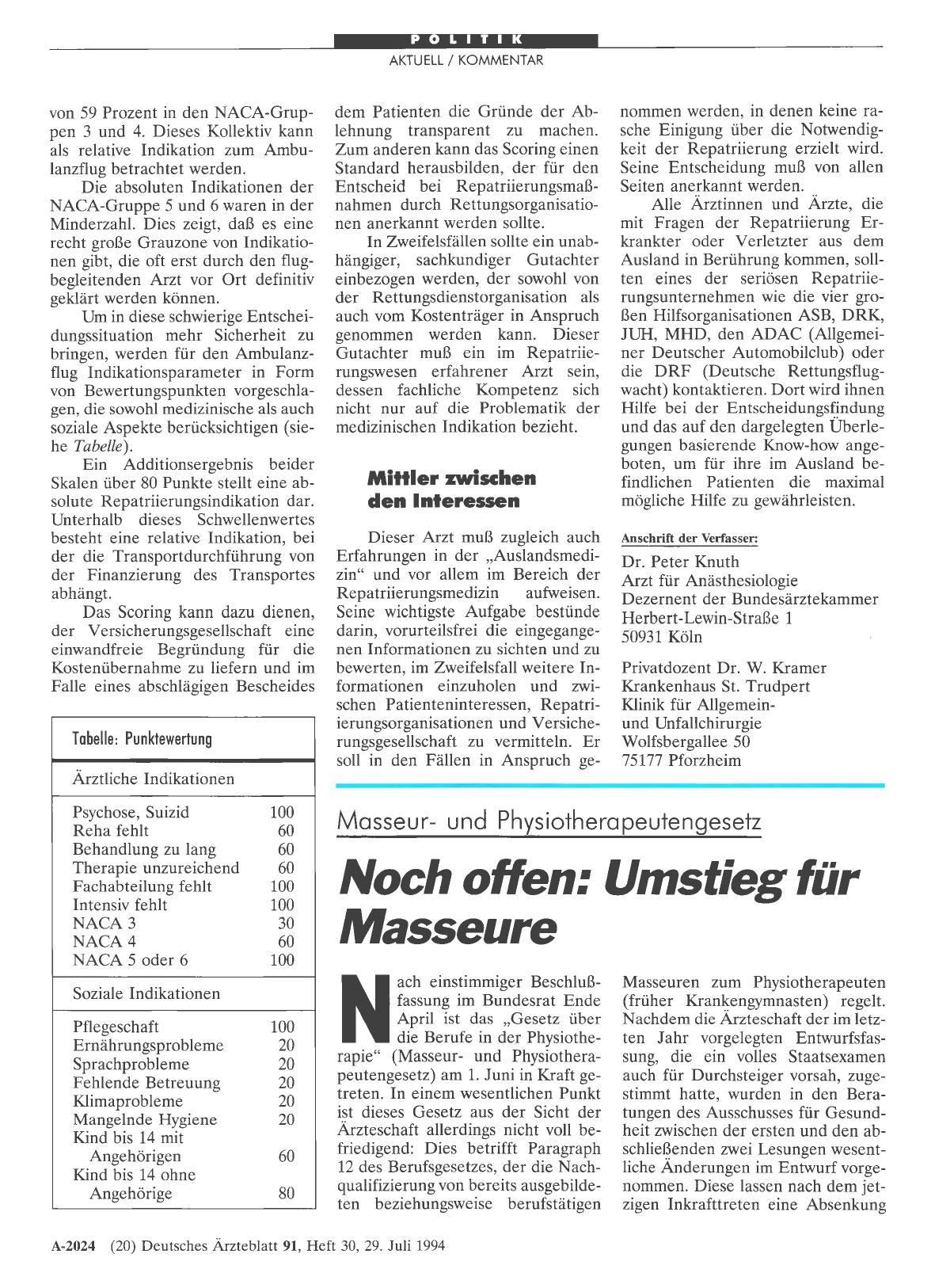 Vorschauseite 1: Masseurund Physiotherapeutengesetz: Noch offen: Umstieg für Masseure