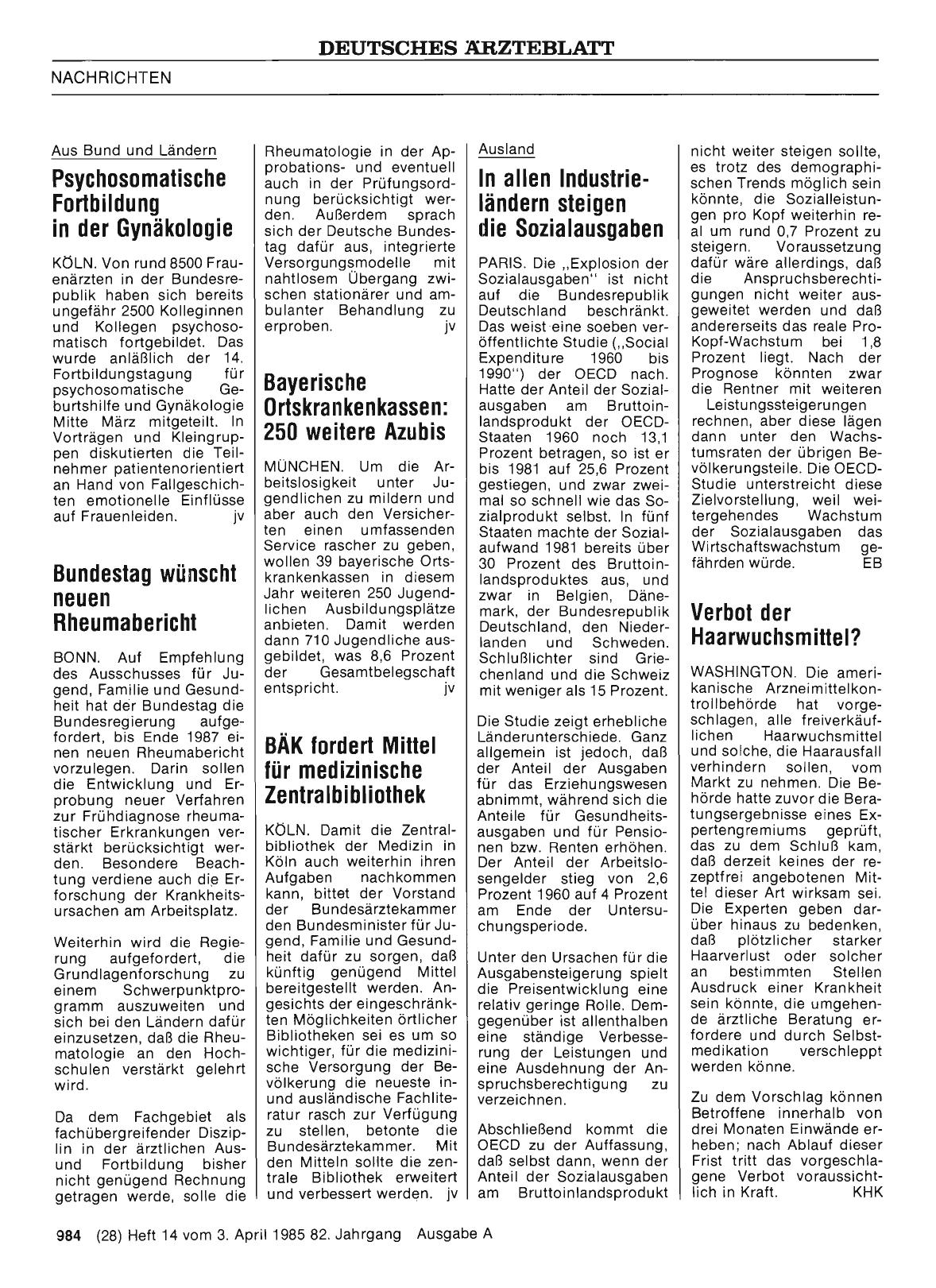 Vorschauseite 1: In allen Industrieländern steigen die Sozialausgaben