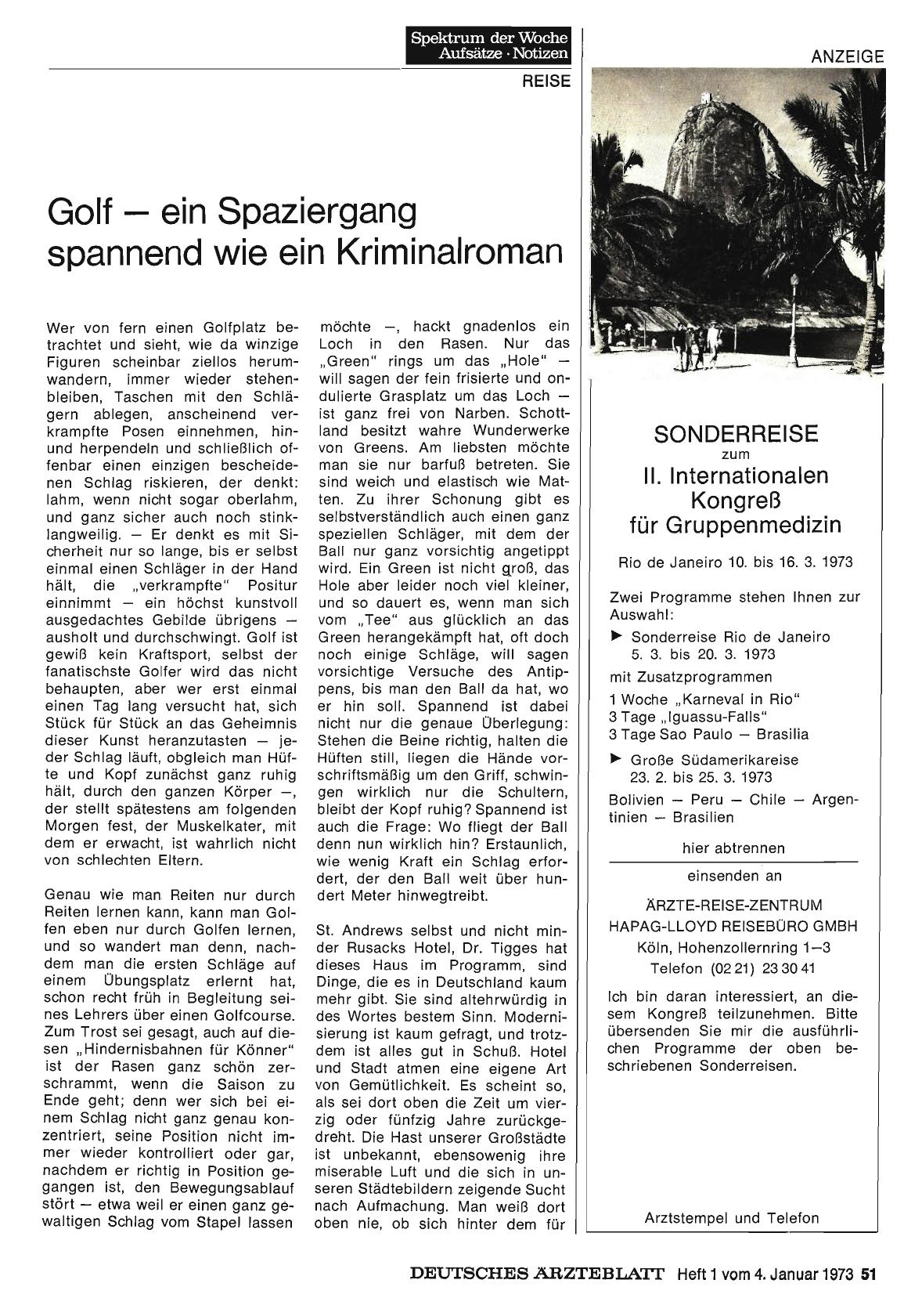 Vorschauseite 1: Golf — ein Spaziergang spannend wie ein Kriminalroman