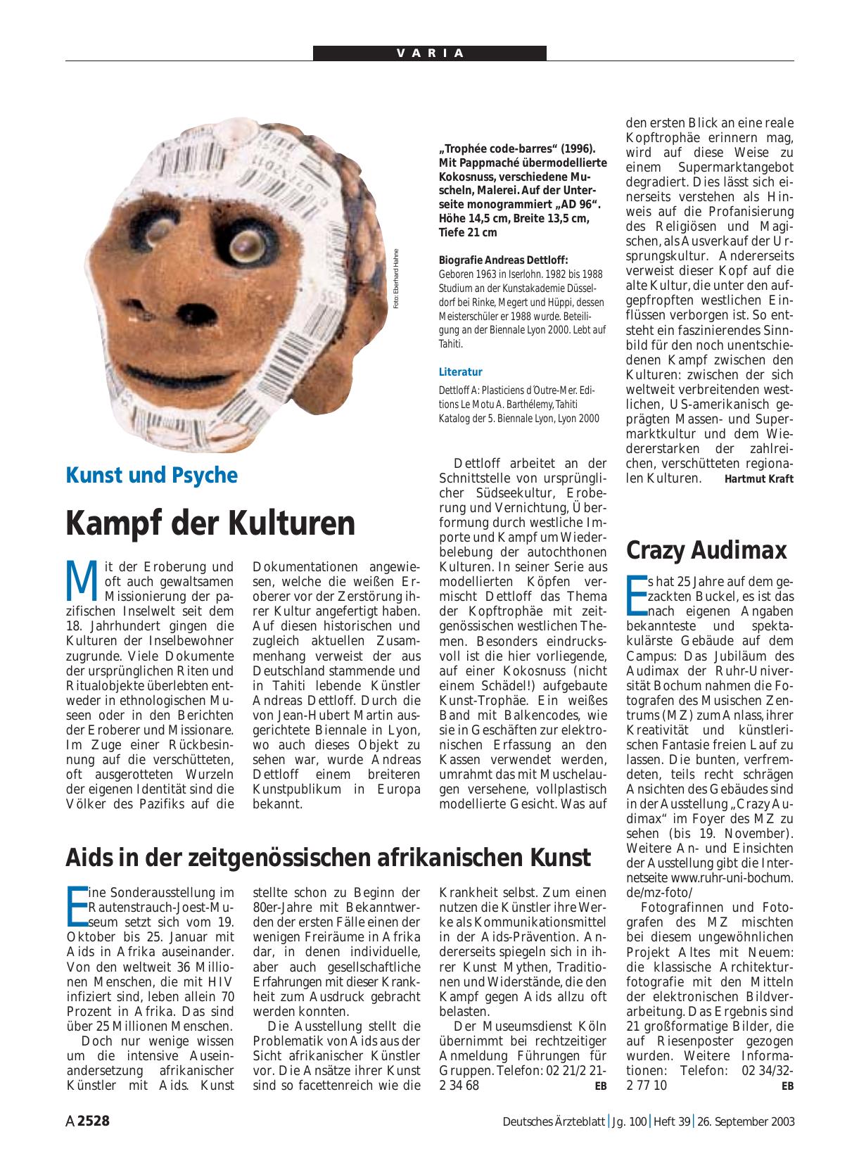 Vorschauseite 1: Aids in der zeitgenössischen afrikanischen Kunst