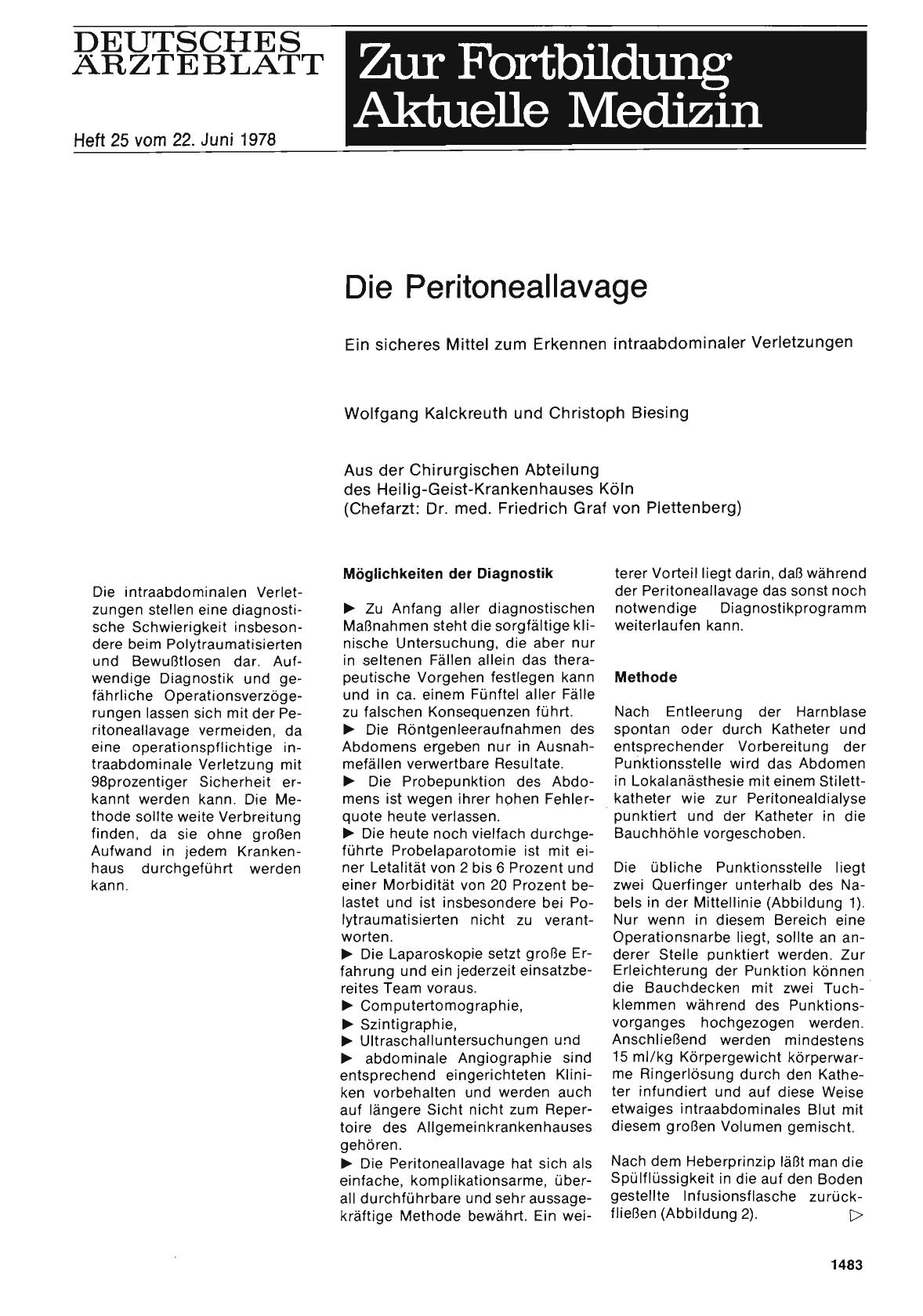 Vorschauseite 1: Die Peritoneallavage