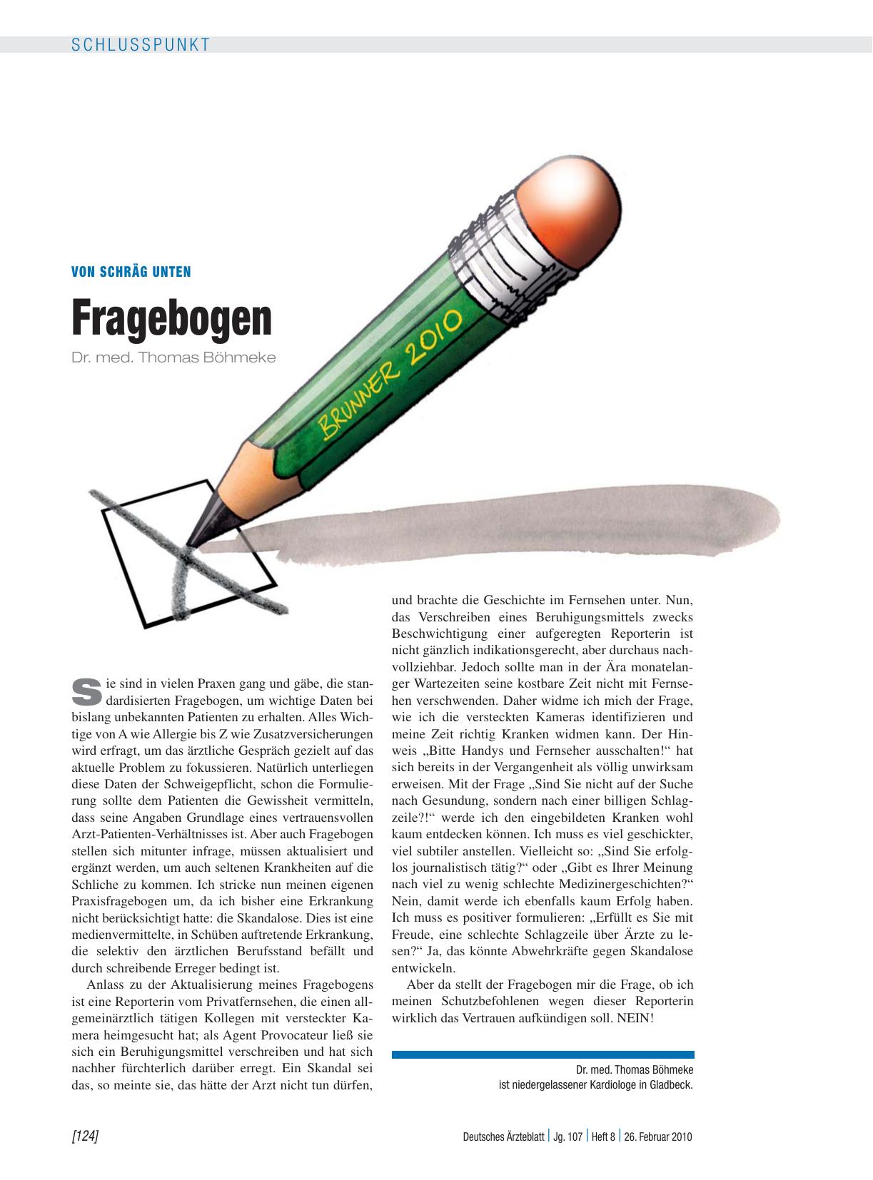 Vorschauseite 1: Von schräg unten: Fragebogen