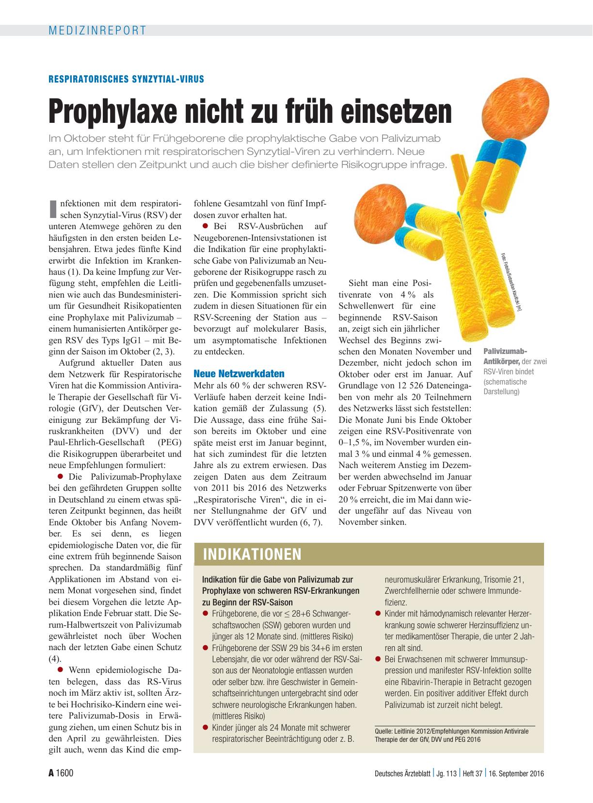 Vorschauseite 1: Respiratorisches Synzytial-Virus: Prophylaxe nicht zu früh einsetzen