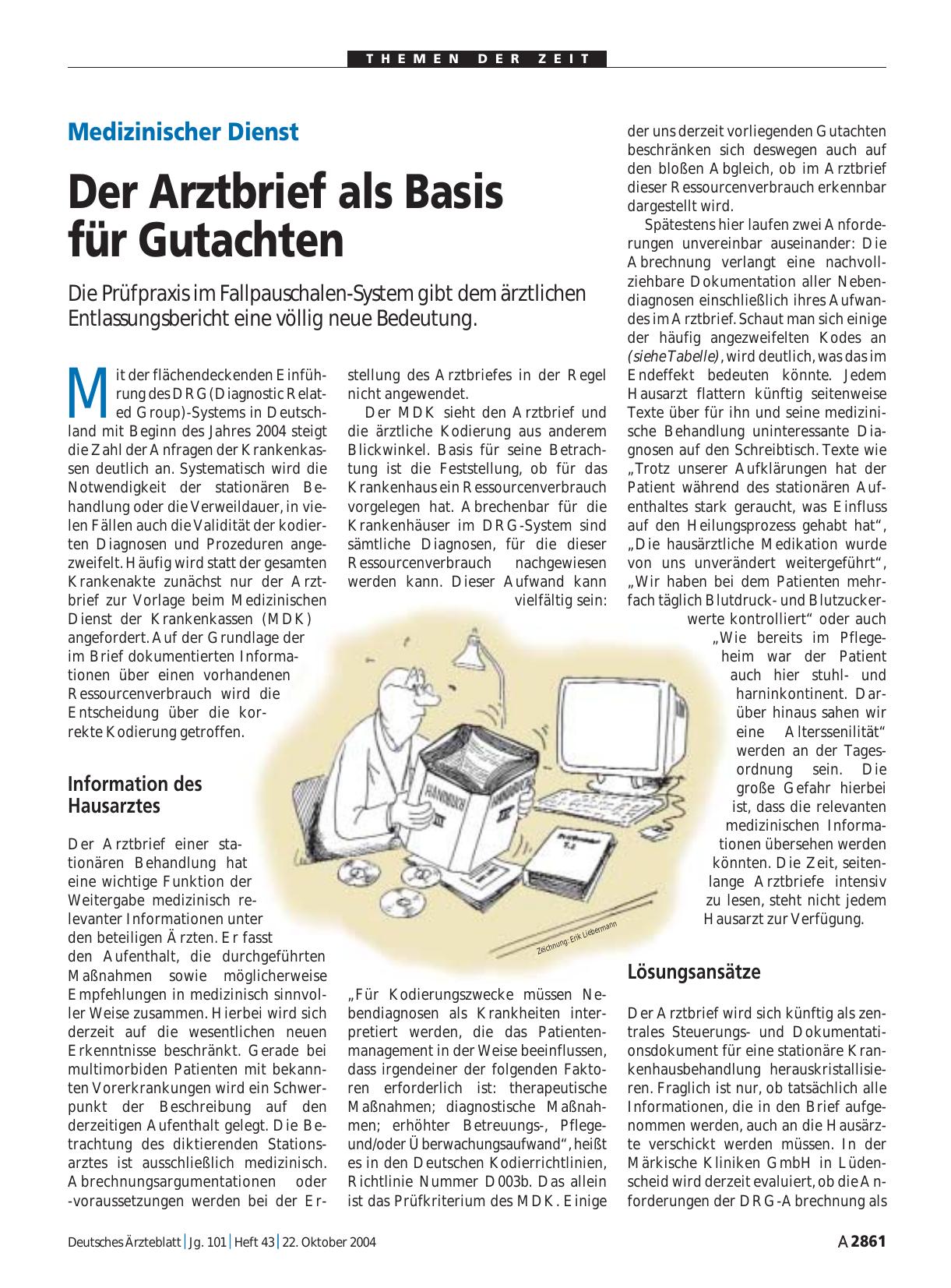 Vorschauseite 1: Medizinischer Dienst: Der Arztbrief als Basis für Gutachten
