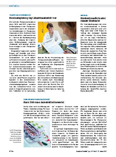 Vorschauseite 1: Transplantationsmedizin: Bundesregierung legt Abschlussbericht vor