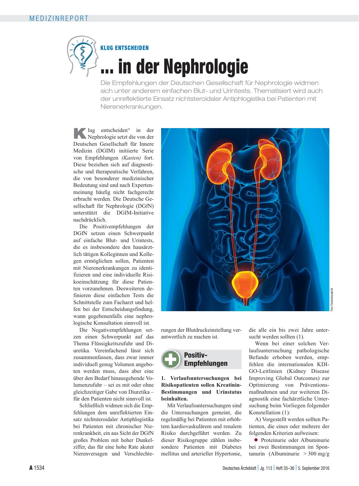 Vorschauseite 1: Klug entscheiden: .. . in der Nephrologie