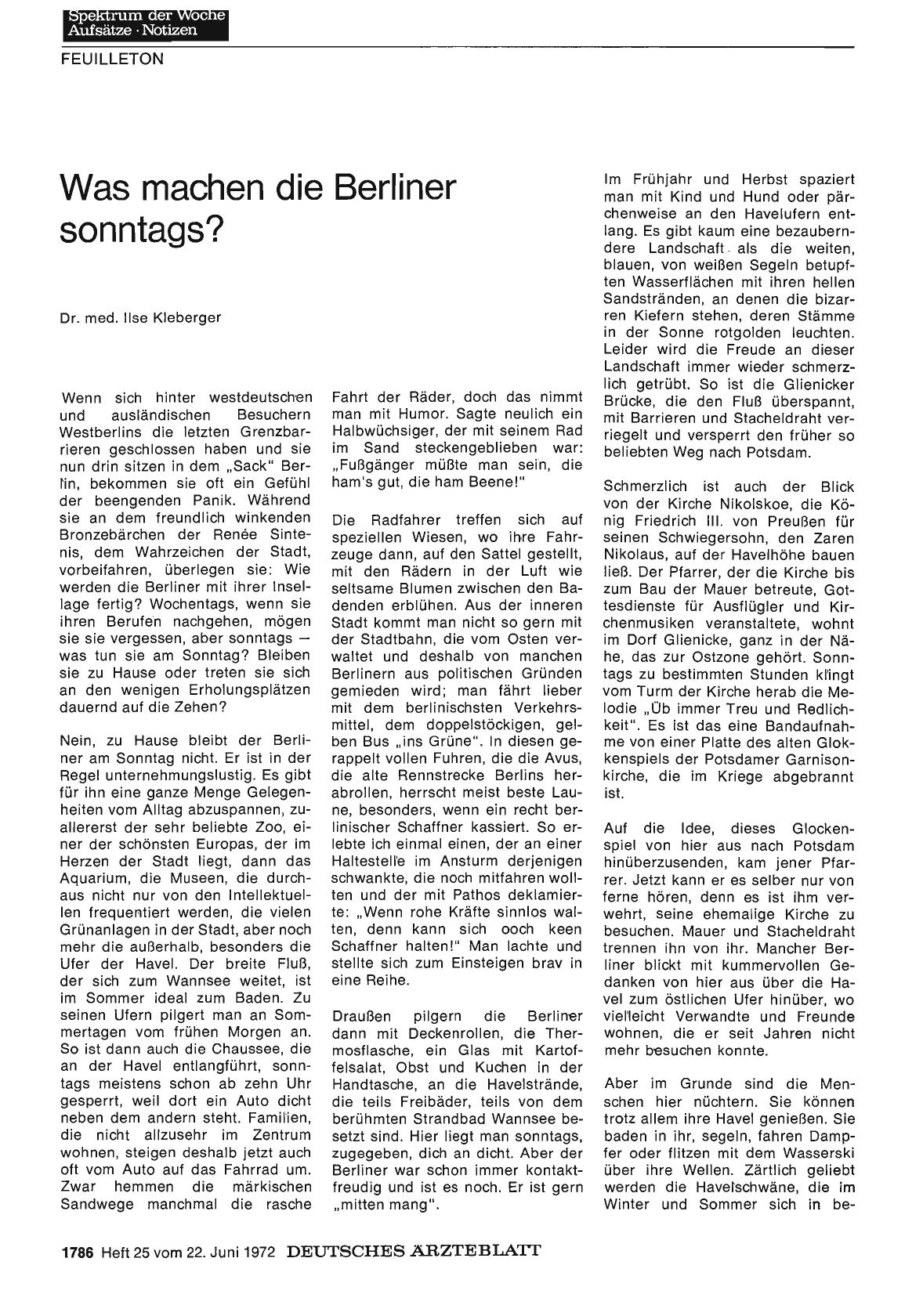 Vorschauseite 1: Was machen die Berliner sonntags?