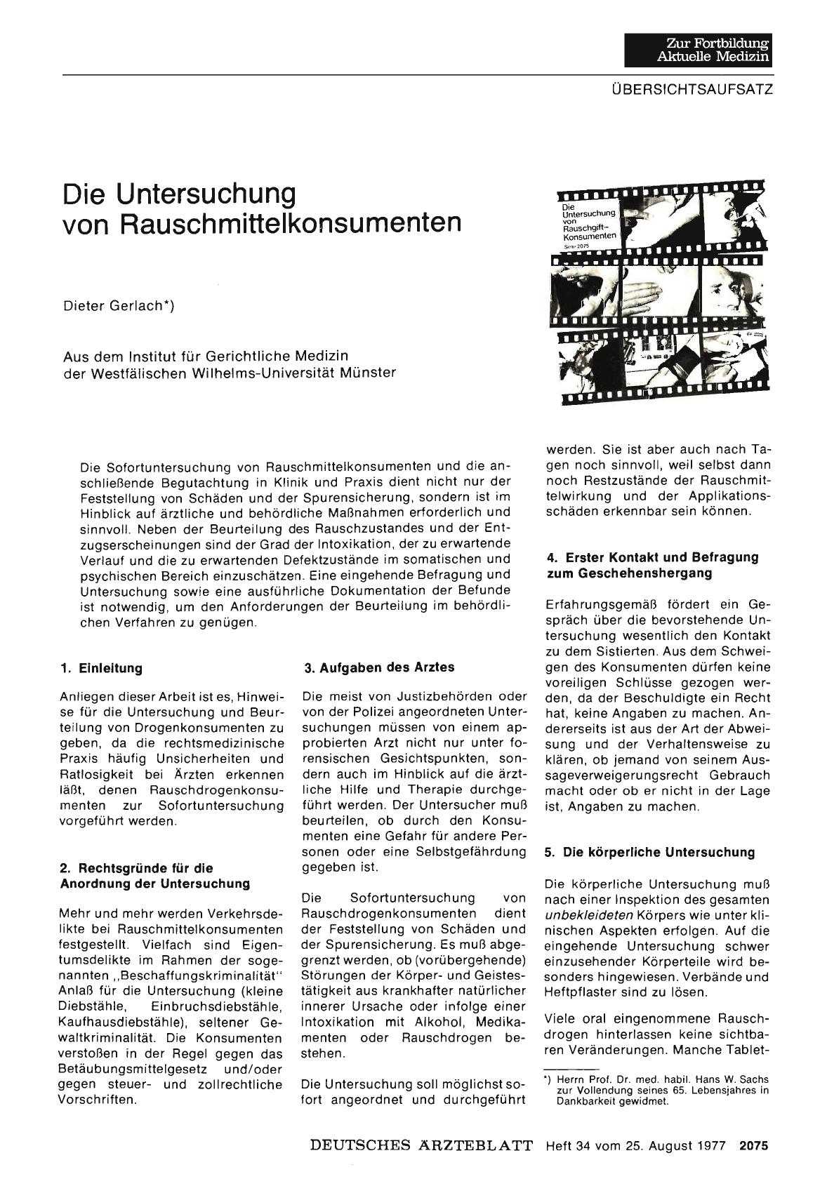 Vorschauseite 1: Die Untersuchung von Rauschmittelkonsumenten