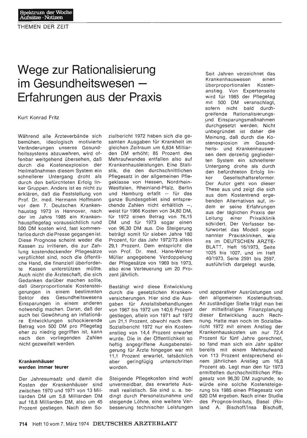 Vorschauseite 1: Wege zur Rationalisierung im Gesundheitswesen — Erfahrungen aus der Praxis