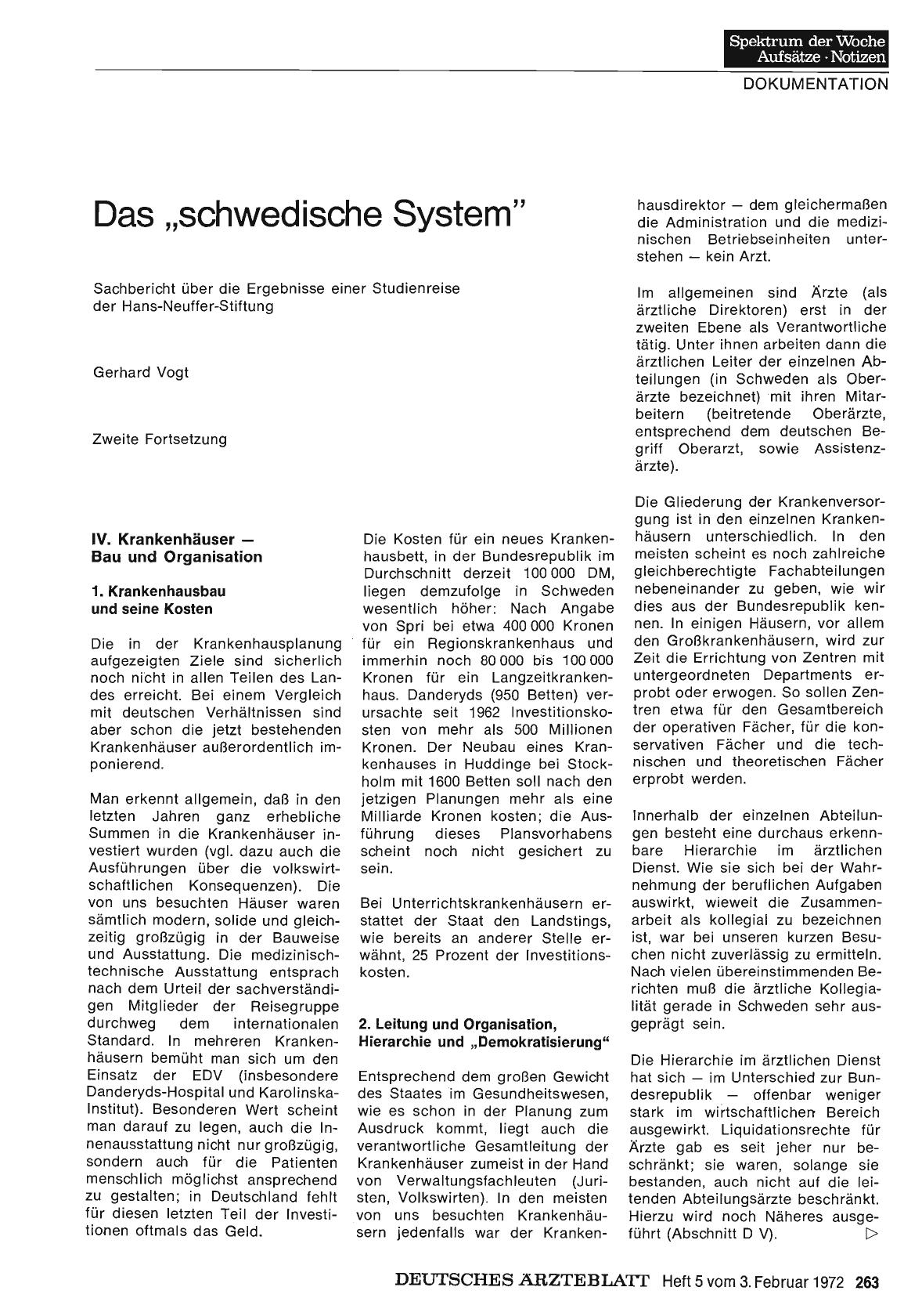 Vorschauseite 1: Das „schwedische System": Sachbericht über die Ergebnisse einer Studienreise der Hans-Neuffer-Stiftung