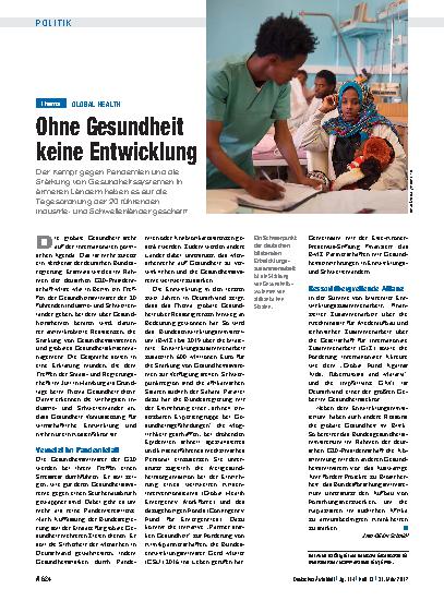 Vorschauseite 1: Global Health: Ohne Gesundheit keine Entwicklung