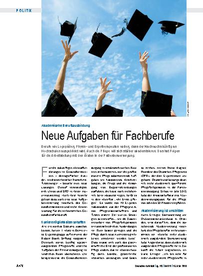 Vorschauseite 1: Akademische Berufsausbildung: Neue Aufgaben für Fachberufe
