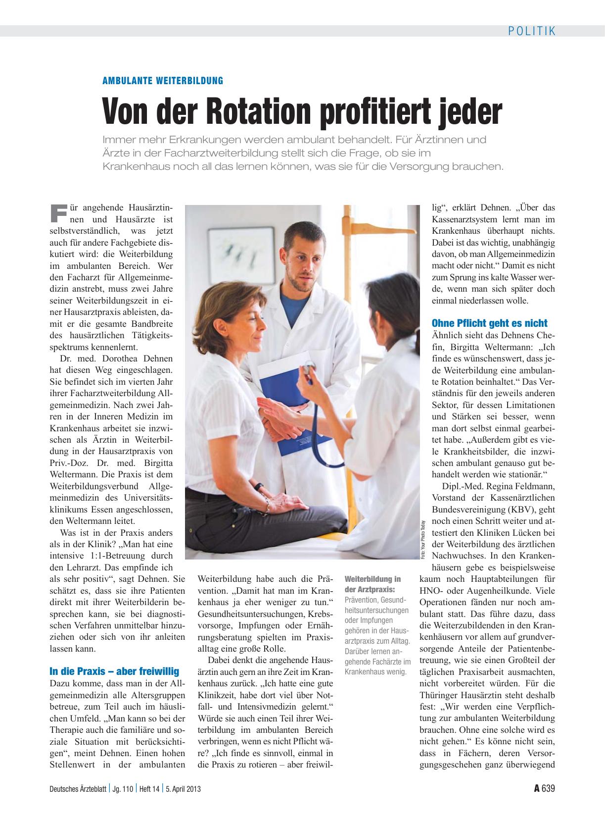 Vorschauseite 1: Ambulante Weiterbildung: Von der Rotation profitiert jeder