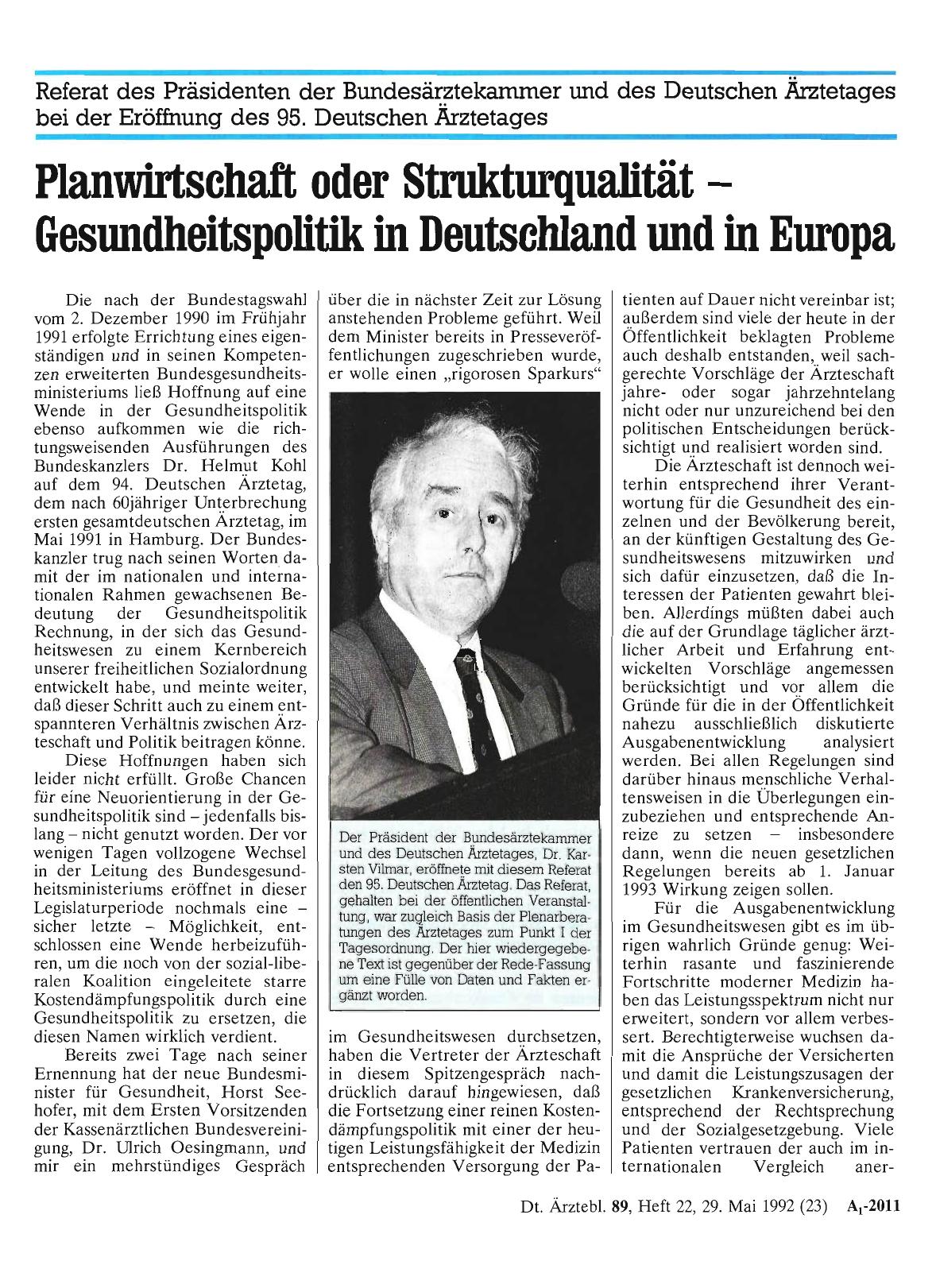 Vorschauseite 1: Planwirtschaft oder Strukturqualität – Gesundheitspolitik in Deutschland und in Europa