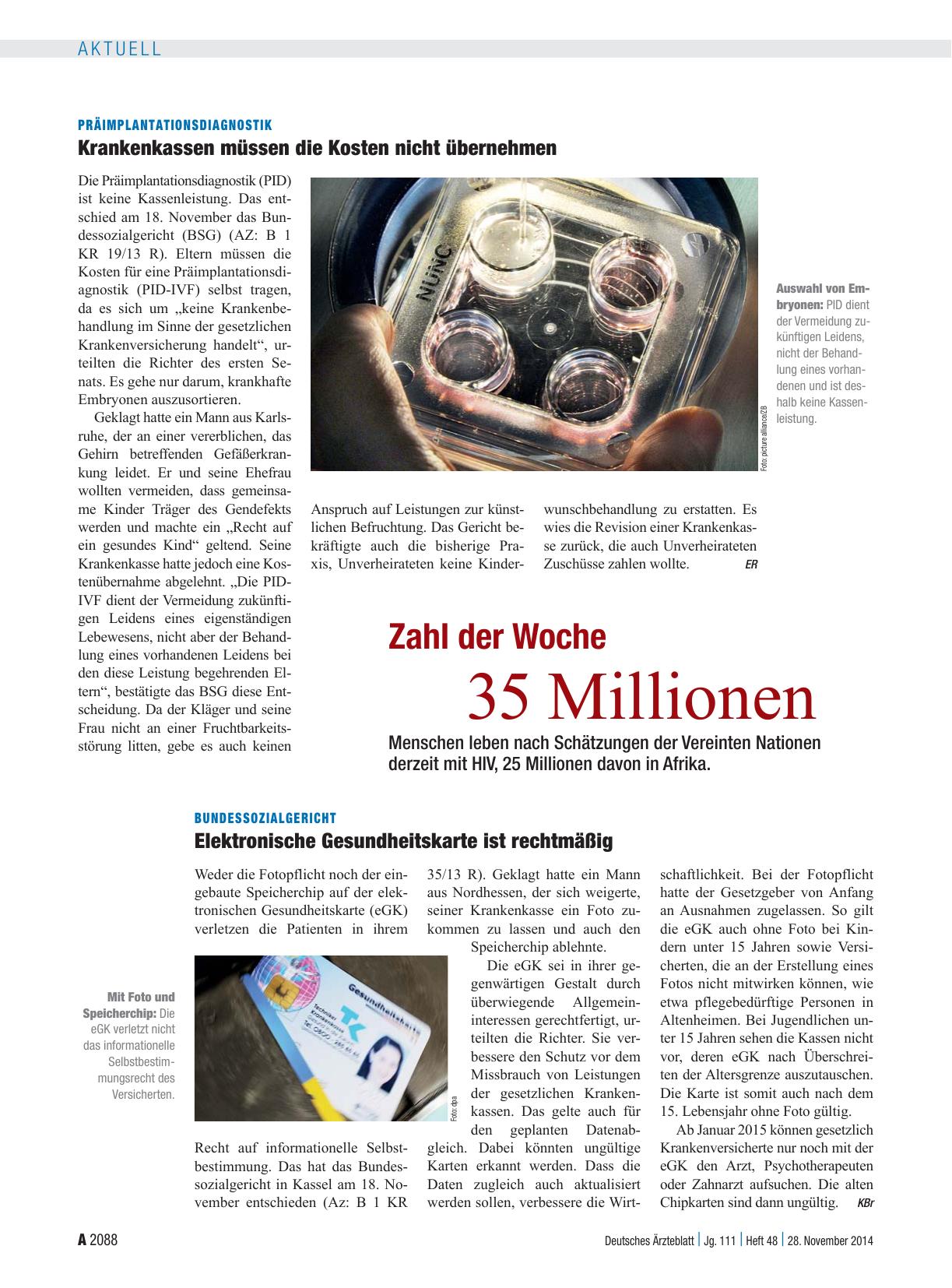 Vorschauseite 1: Zahl der Woche 35 Millionen