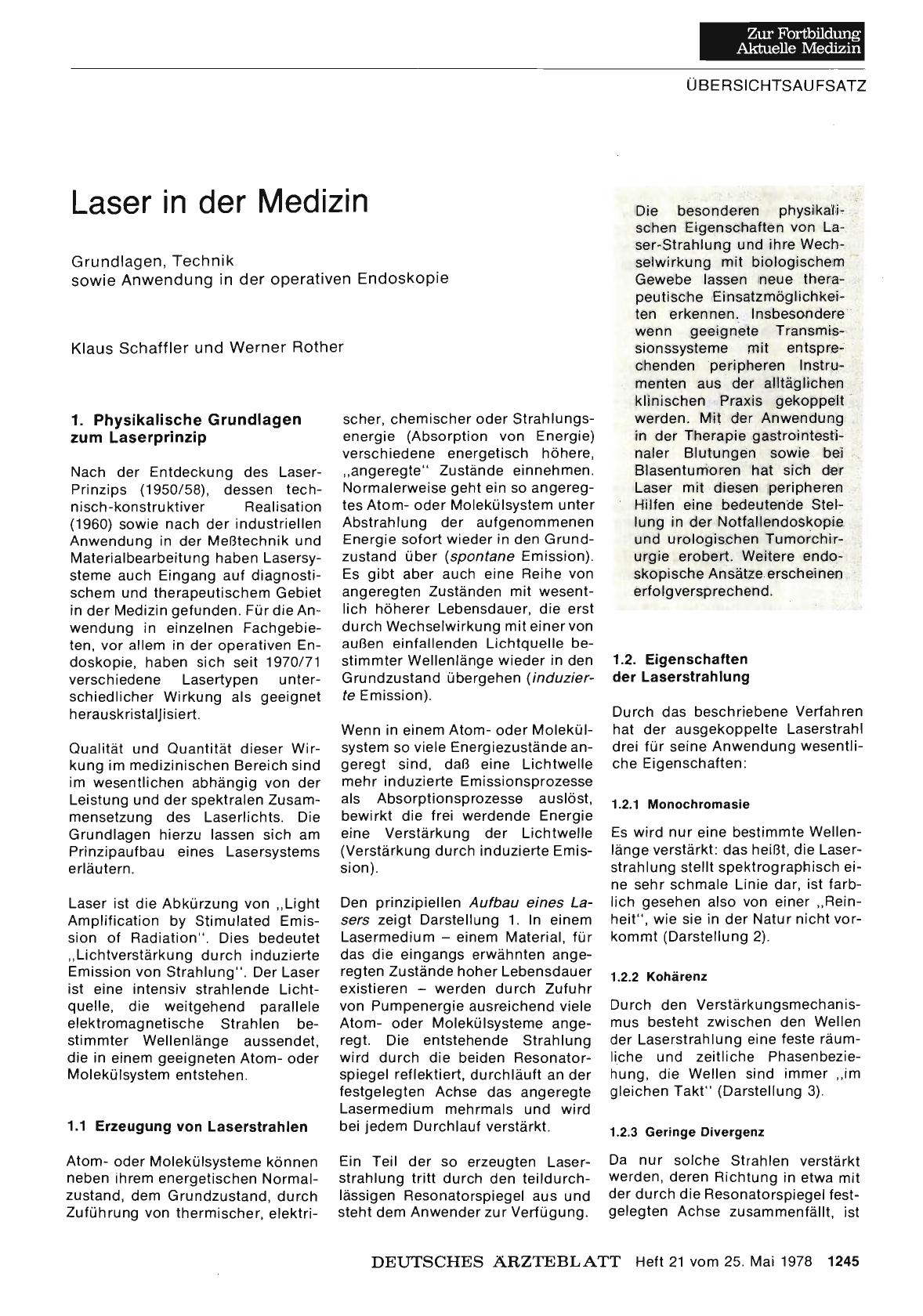 Vorschauseite 1: Laser in der Medizin