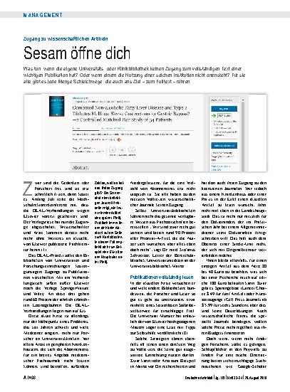 Vorschauseite 1: Zugang zu wissenschaftlichen Artikeln: Sesam öffne dich