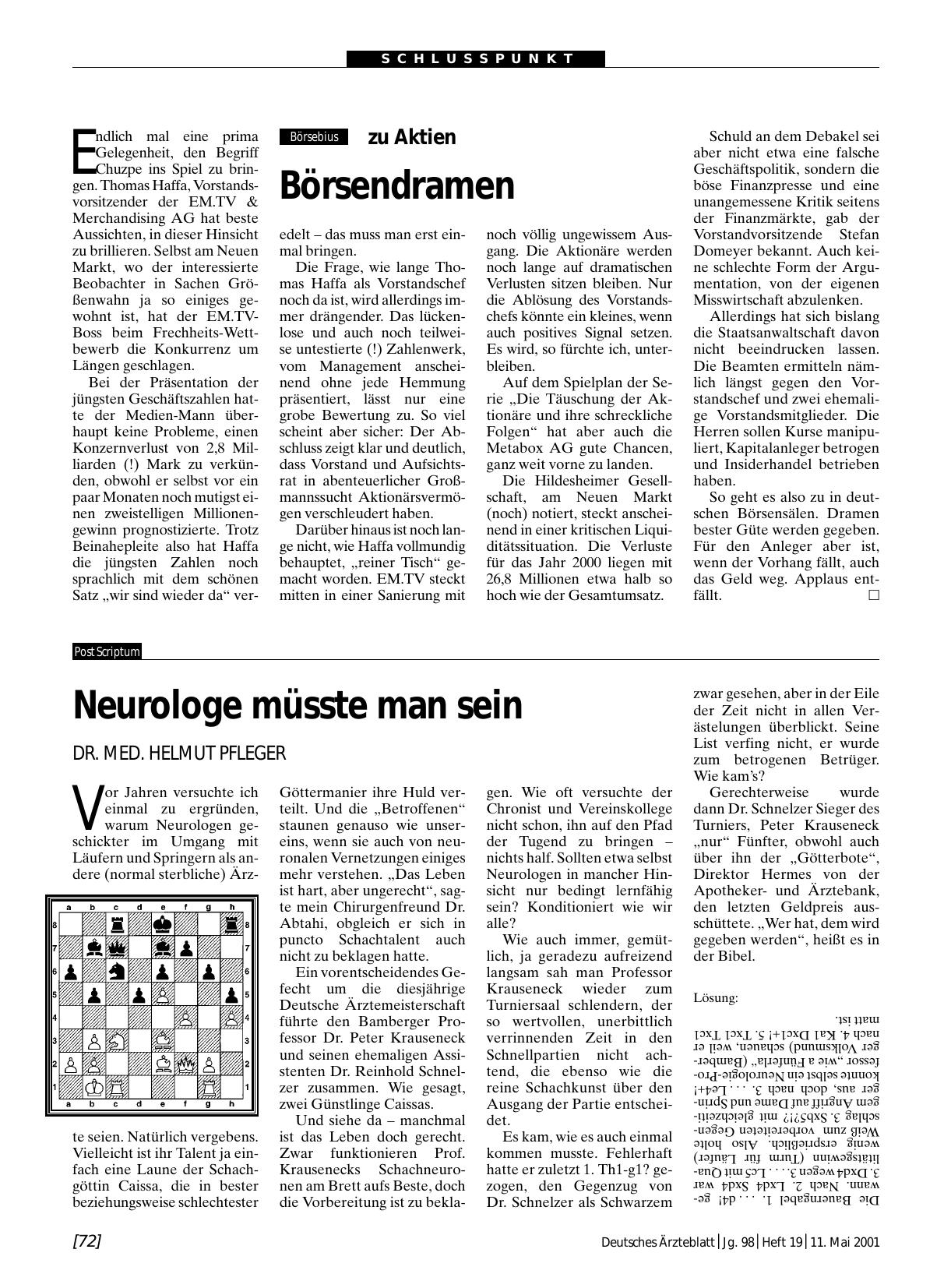 Vorschauseite 1: Neurologe müsste man sein