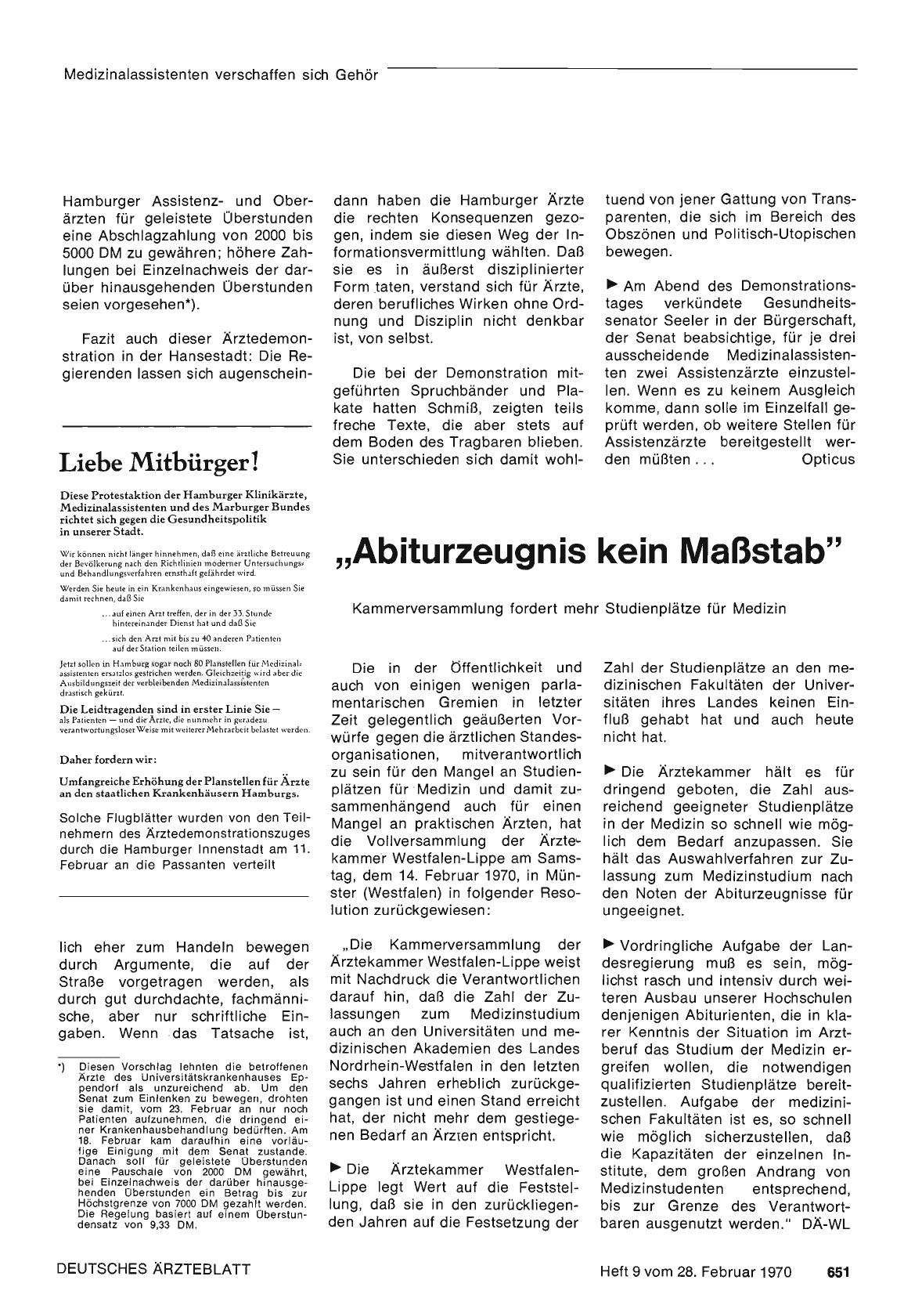 Vorschauseite 1: "Abiturzeugnis kein Maßstab"