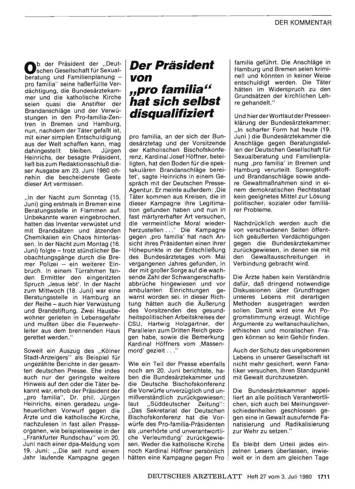 Vorschauseite 1: Der Präsident von „pro familia“ hat sich selbst disqualifiziert